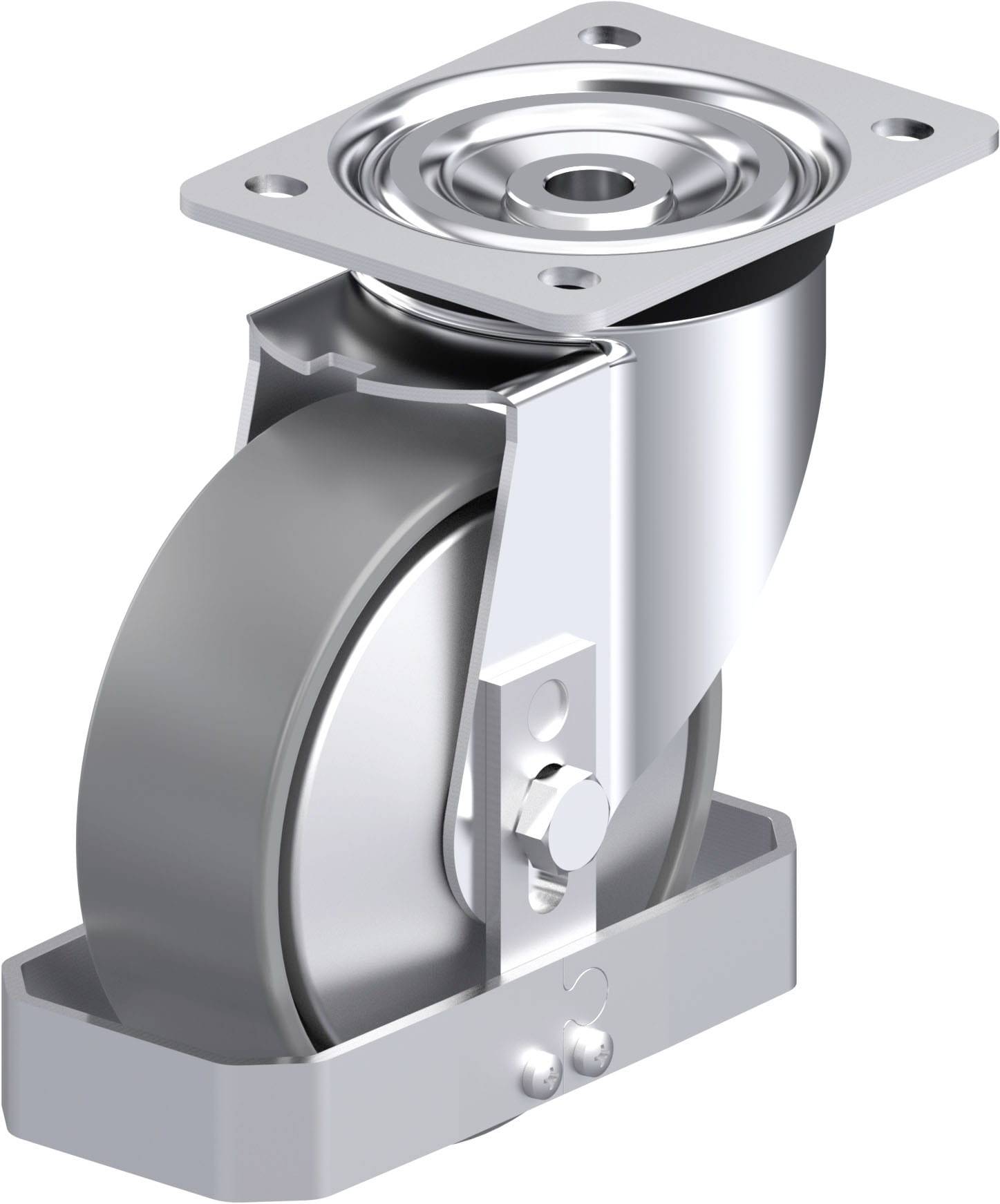 Blickle 946849 L-PO 150G-ELS-FA-FS Acéllemez forgógörgő KerékØ: 150 mm Teherbírás (max.): 400 kg 1 db