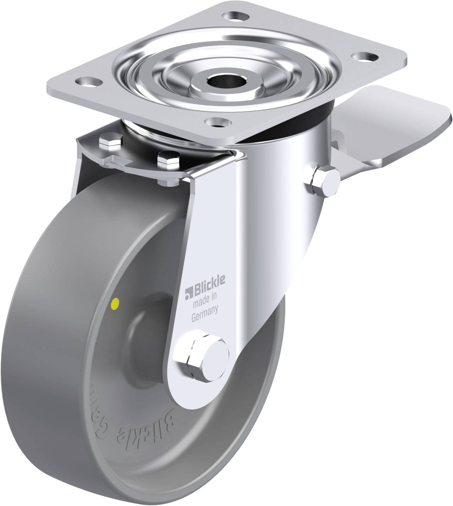 Blickle 936912 L-PO 150G-ST-ELS Acéllemez forgógörgő KerékØ: 150 mm Teherbírás (max.): 400 kg 1 db