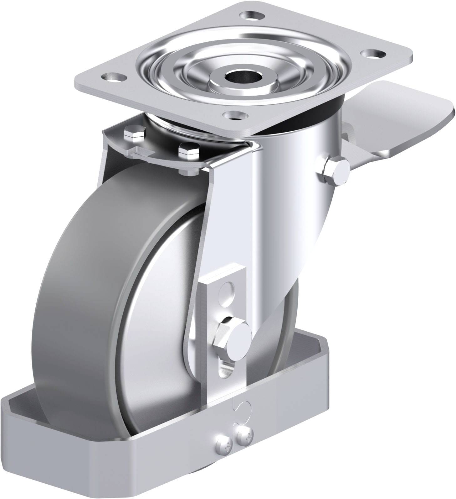 Blickle 946853 L-PO 150G-ST-ELS-FA-FS Acéllemez forgógörgő KerékØ: 150 mm Teherbírás (max.): 400 kg 1 db