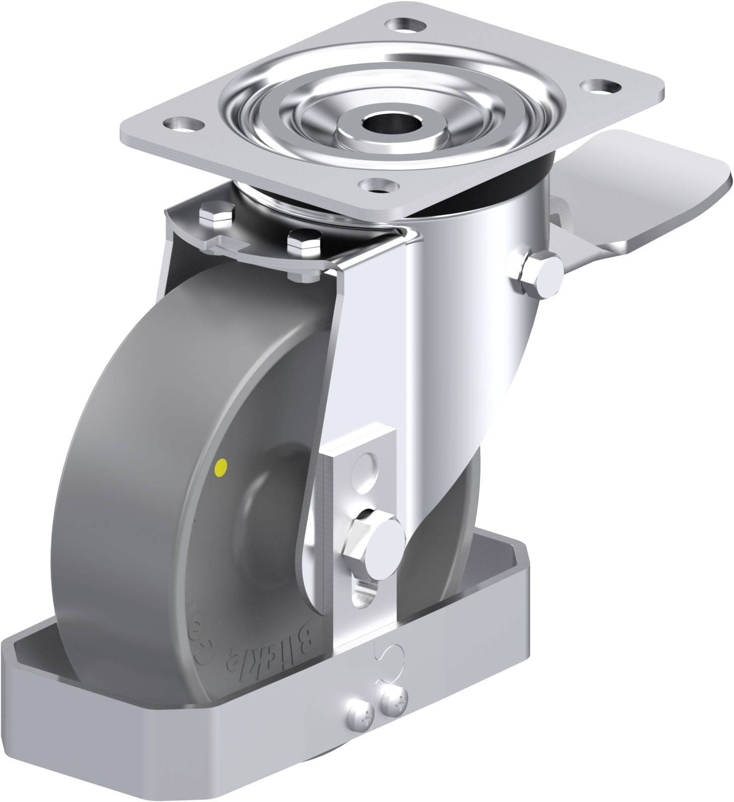 Blickle 939726 L-PO 150G-ST-ELS-FS Acéllemez forgógörgő KerékØ: 150 mm Teherbírás (max.): 400 kg 1 db