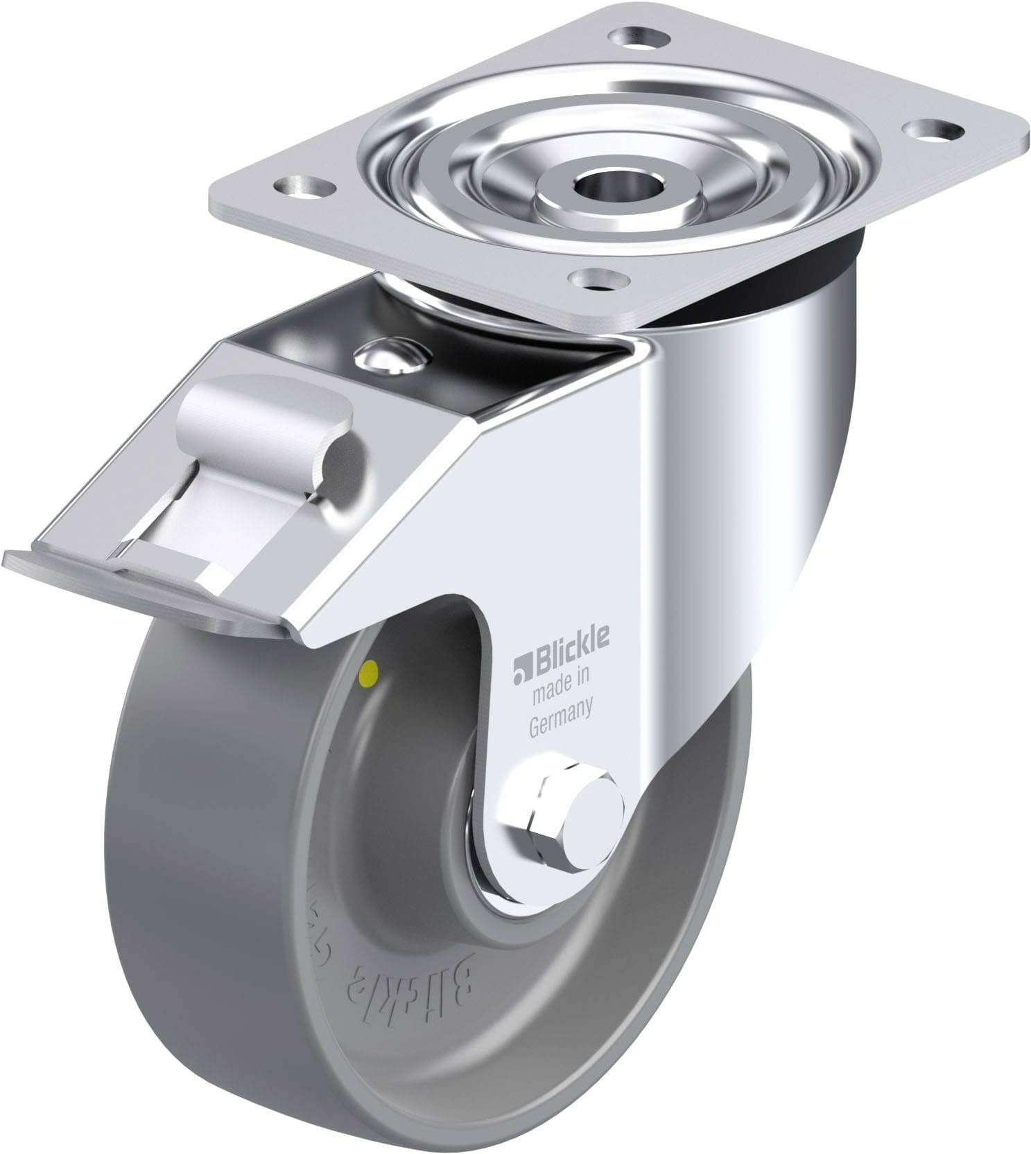 Blickle 885534 L-PO 150K-FI-ELS Acéllemez forgógörgő KerékØ: 150 mm Teherbírás (max.): 400 kg 1 db