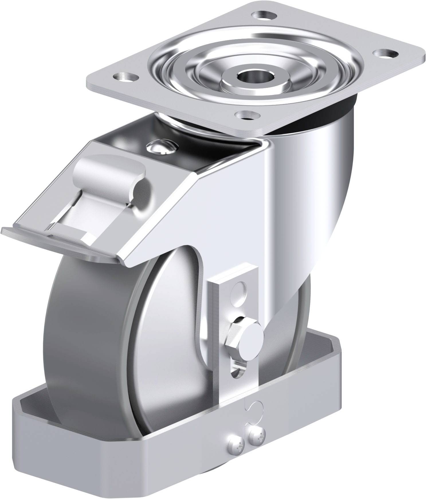 Blickle 946857 L-PO 150K-FI-ELS-FA-FS Acéllemez forgógörgő KerékØ: 150 mm Teherbírás (max.): 400 kg 1 db