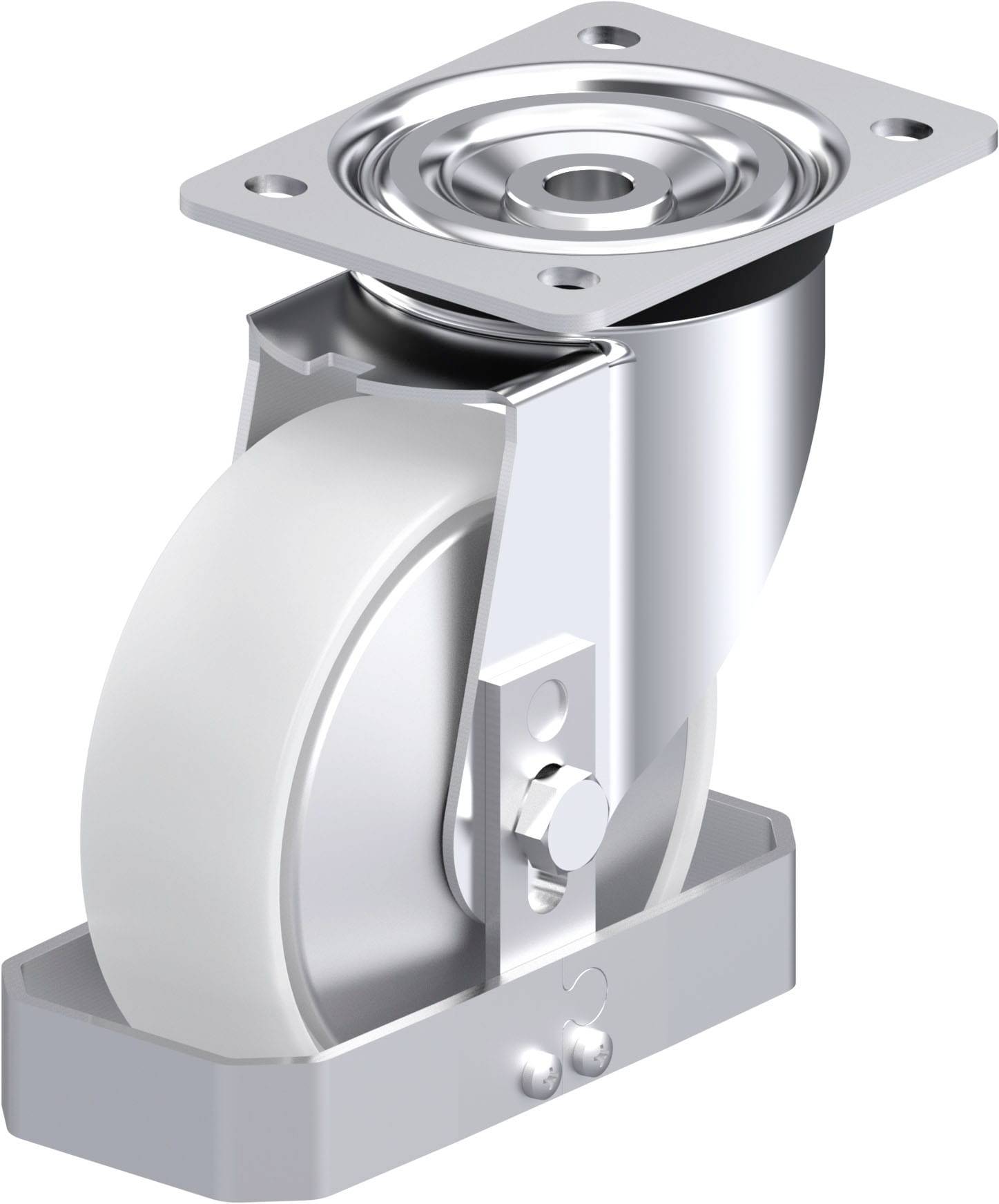Blickle 890483 L-PO 150R-FA-FS Acéllemez forgógörgő KerékØ: 150 mm Teherbírás (max.): 400 kg 1 db