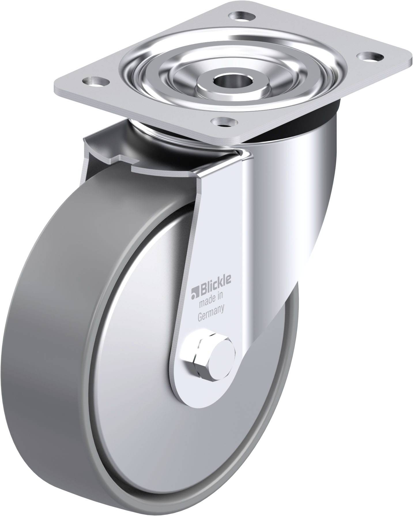 Blickle 946862 L-PO 160G-ELS-FA Acéllemez forgógörgő KerékØ: 160 mm Teherbírás (max.): 400 kg 1 db