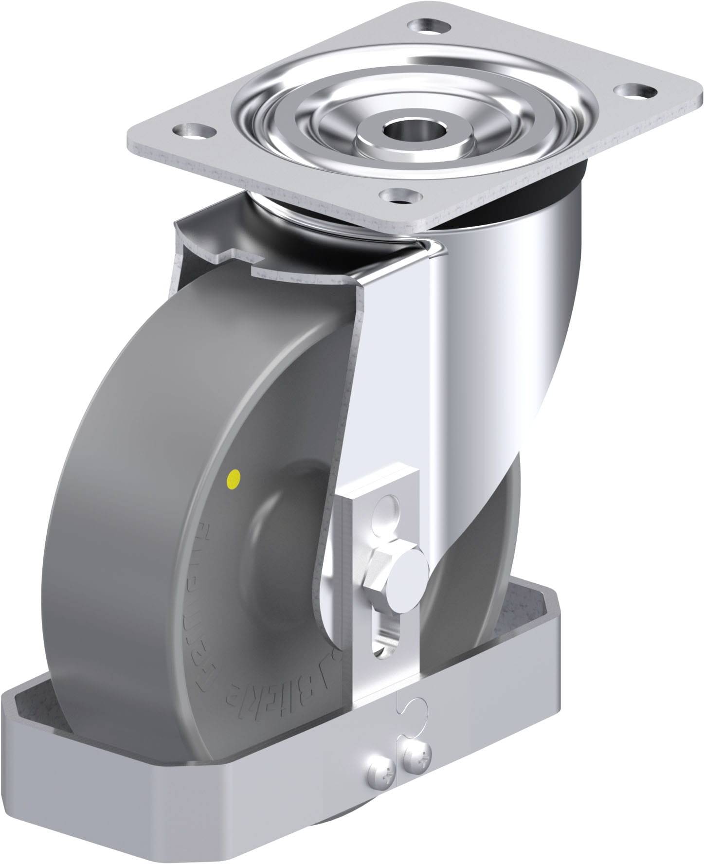 Blickle 939763 L-PO 160G-ELS-FS Acéllemez forgógörgő KerékØ: 160 mm Teherbírás (max.): 400 kg 1 db