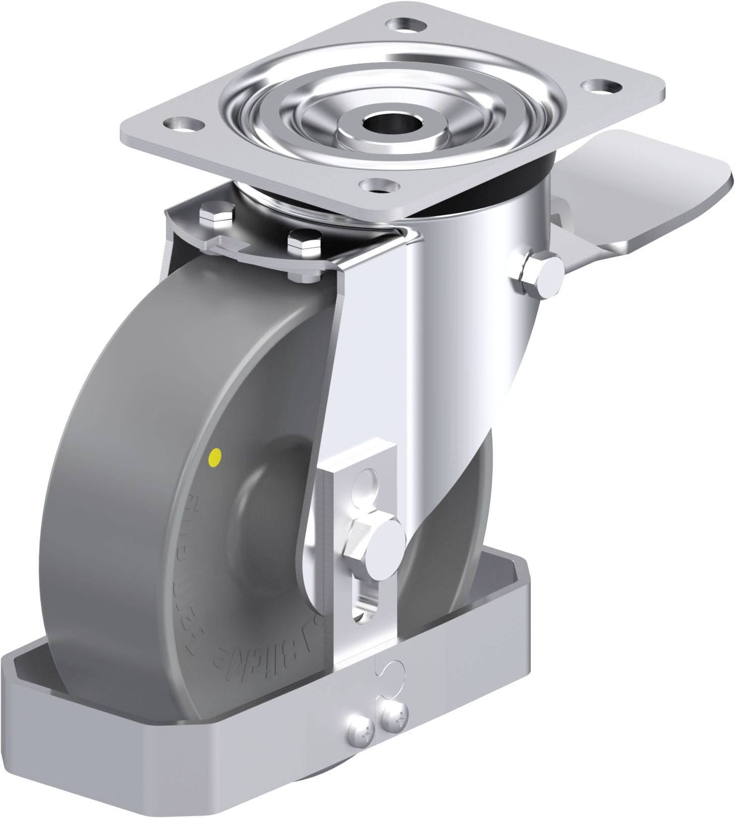 Blickle 939768 L-PO 160G-ST-ELS-FS Acéllemez forgógörgő KerékØ: 160 mm Teherbírás (max.): 400 kg 1 db