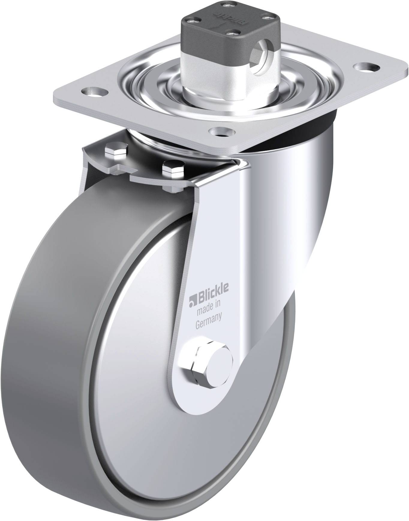 Blickle 946868 L-PO 160K-CS11-ELS-FA Acéllemez forgógörgő KerékØ: 160 mm Teherbírás (max.): 400 kg 1 db