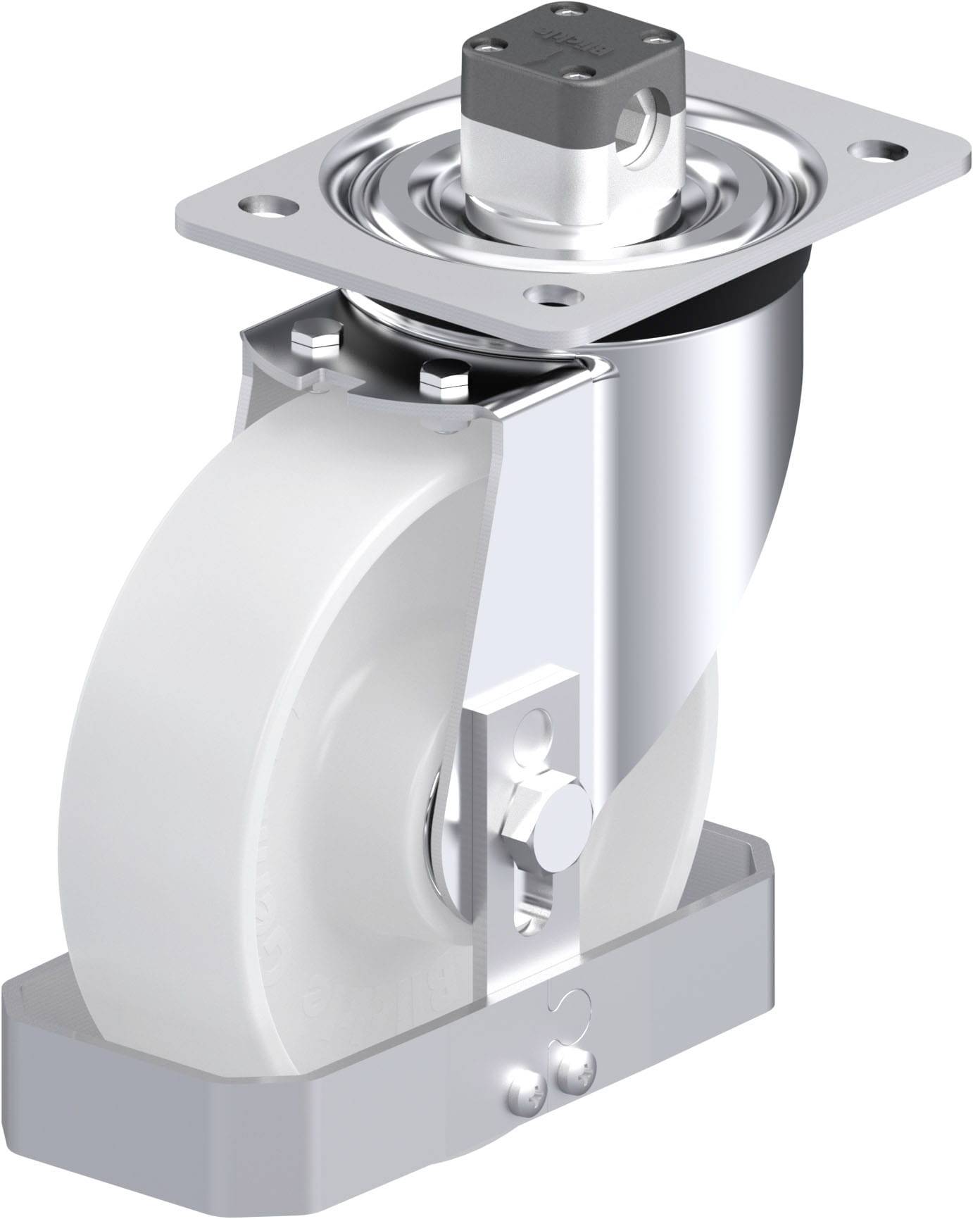 Blickle 937748 L-PO 160K-CS11-FS Acéllemez forgógörgő KerékØ: 160 mm Teherbírás (max.): 400 kg 1 db