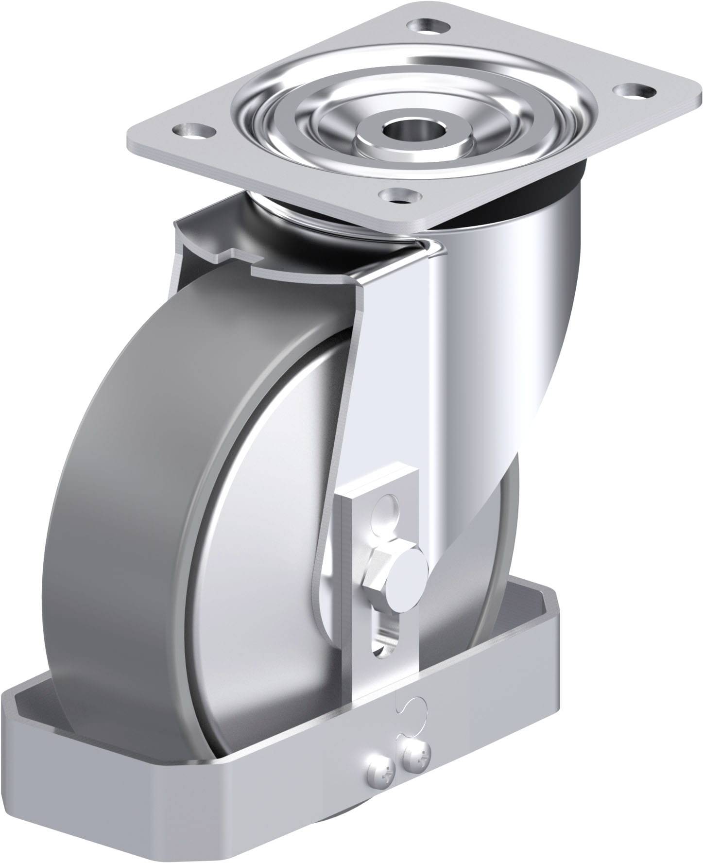 Blickle 946871 L-PO 160K-ELS-FA-FS Acéllemez forgógörgő KerékØ: 160 mm Teherbírás (max.): 400 kg 1 db