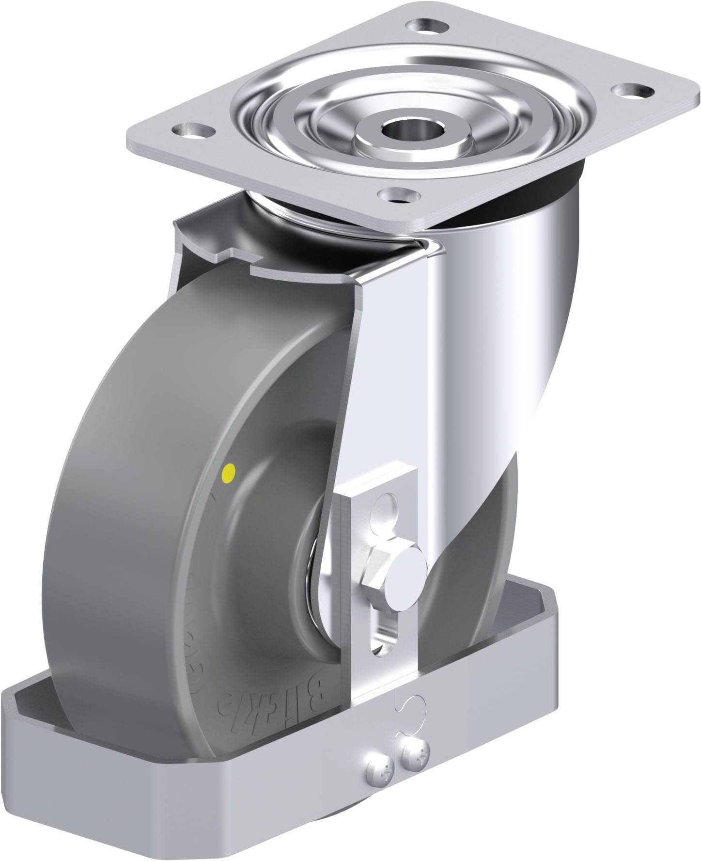 Blickle 879548 L-PO 160K-ELS-FS Acéllemez forgógörgő KerékØ: 160 mm Teherbírás (max.): 400 kg 1 db