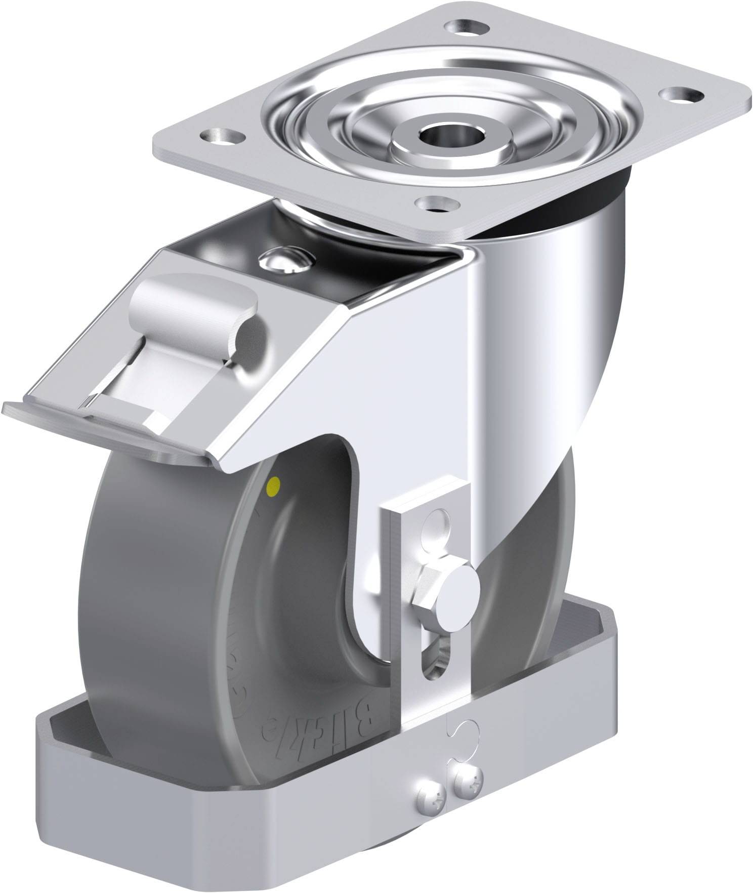 Blickle 939774 L-PO 160K-FI-ELS-FS Acéllemez forgógörgő KerékØ: 160 mm Teherbírás (max.): 400 kg 1 db