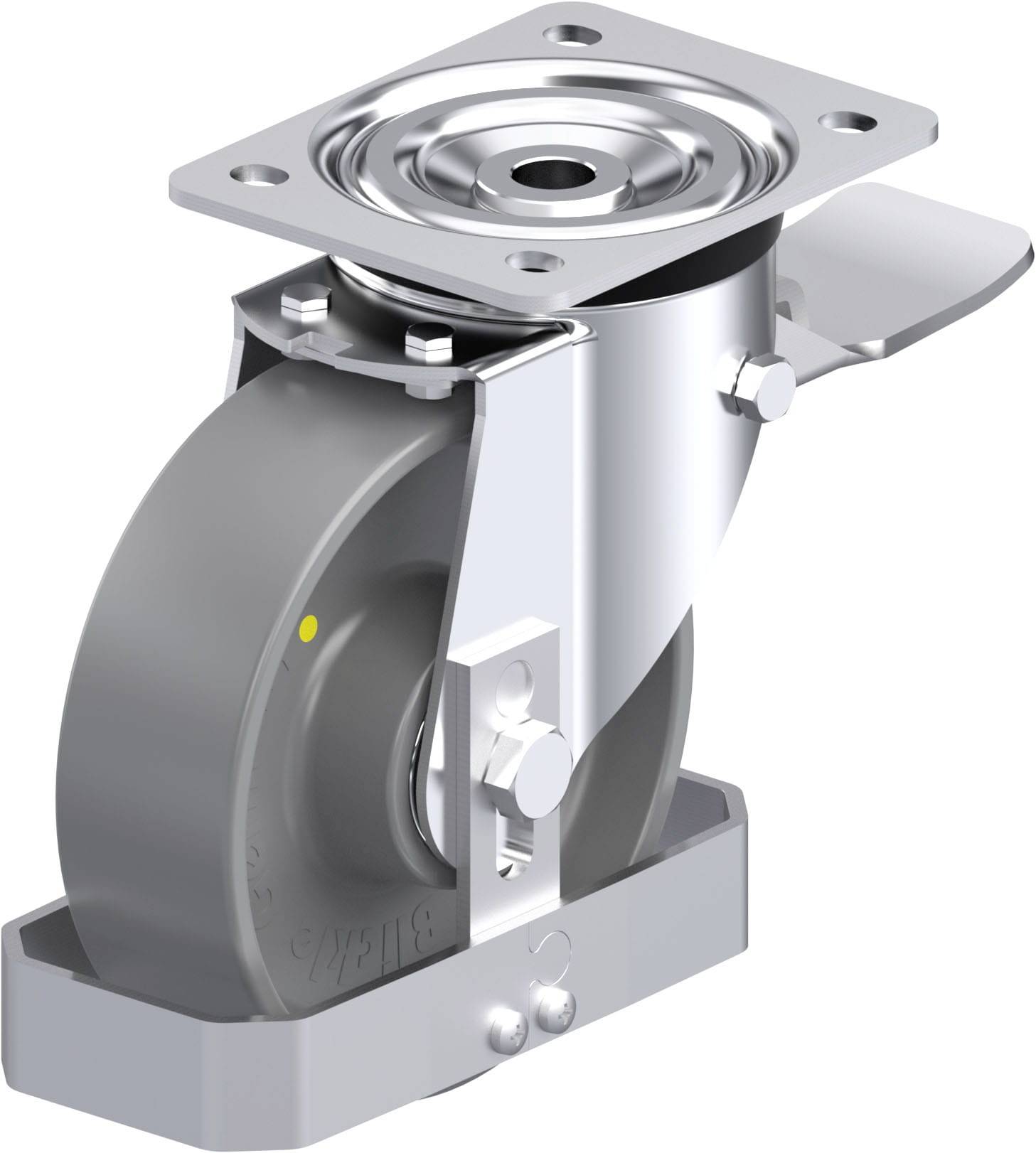 Blickle 939775 L-PO 160K-ST-ELS-FS Acéllemez forgógörgő KerékØ: 160 mm Teherbírás (max.): 400 kg 1 db