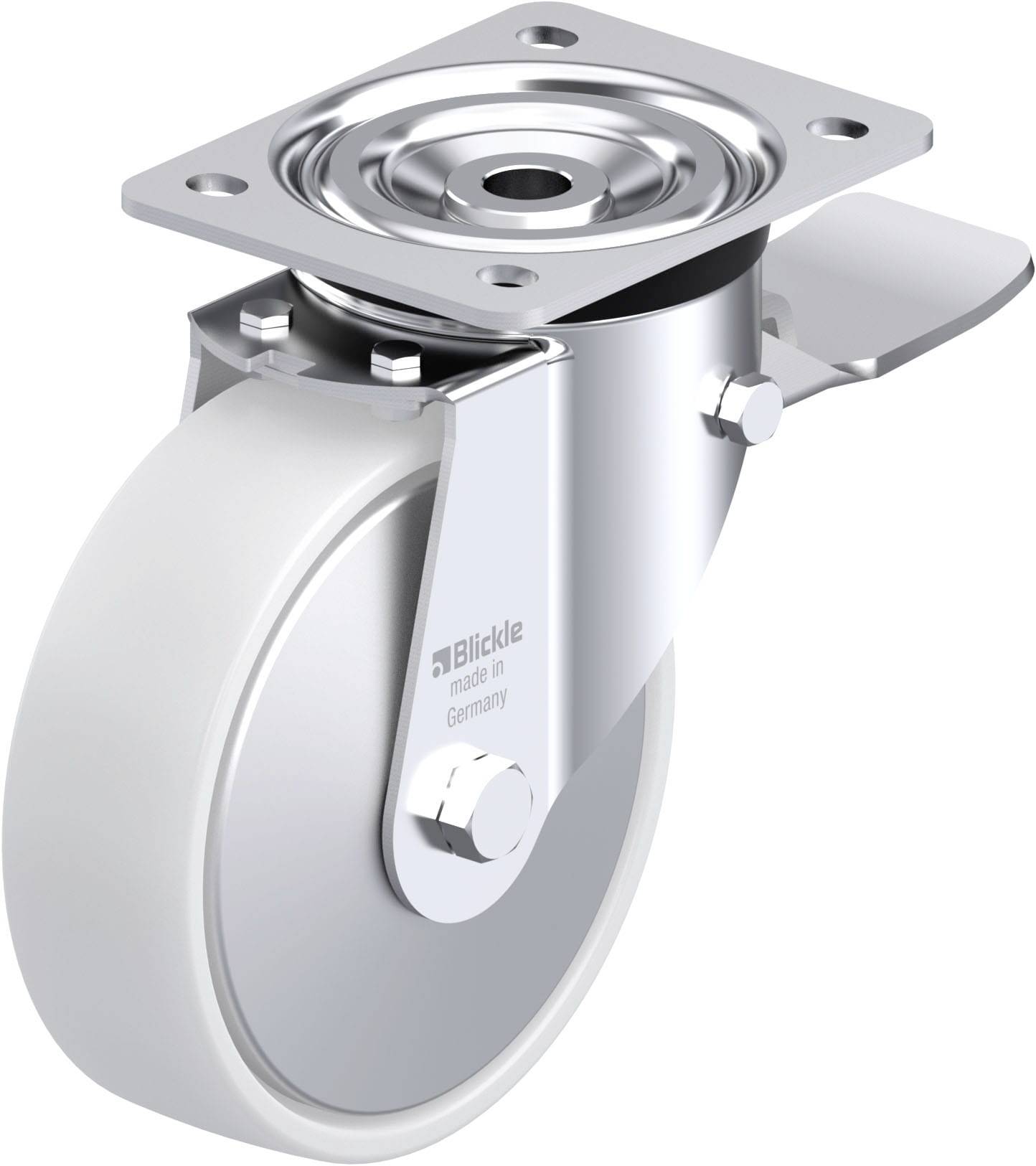 Blickle 749285 L-PO 160R-ST-FA Acéllemez forgógörgő KerékØ: 160 mm Teherbírás (max.): 400 kg 1 db
