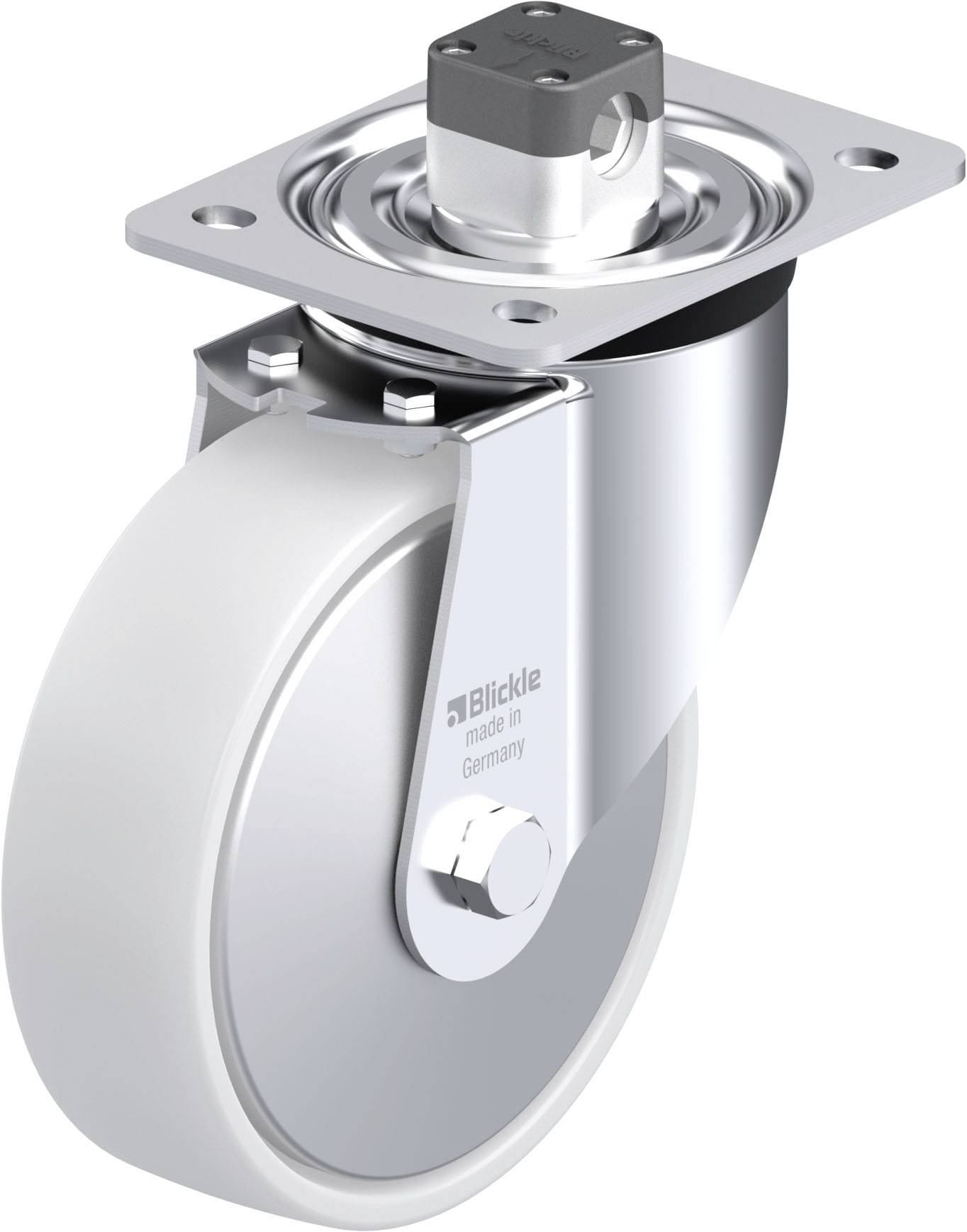 Blickle 852638 L-PO 160XR-CS11-FA Acéllemez forgógörgő KerékØ: 160 mm Teherbírás (max.): 400 kg 1 db