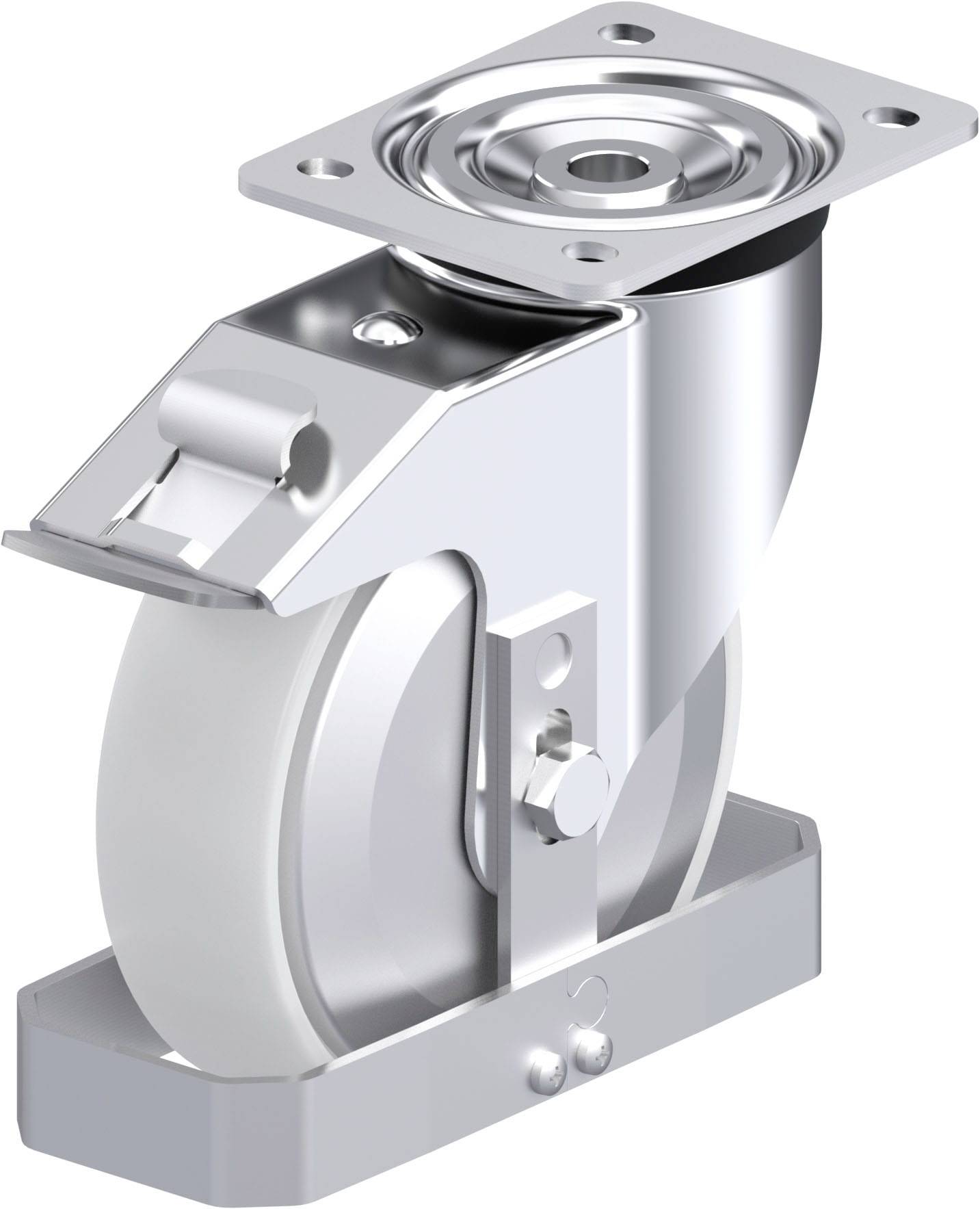 Blickle 939811 L-PO 175XR-FI-FA-FS Acéllemez forgógörgő KerékØ: 175 mm Teherbírás (max.): 400 kg 1 db