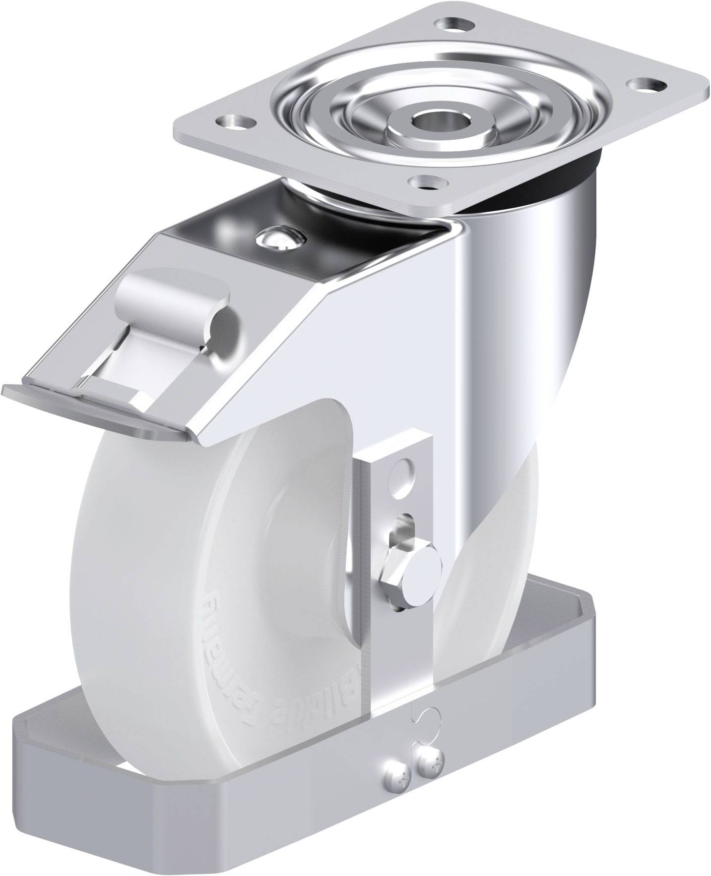 Blickle 939810 L-PO 175XR-FI-FS Acéllemez forgógörgő KerékØ: 175 mm Teherbírás (max.): 400 kg 1 db