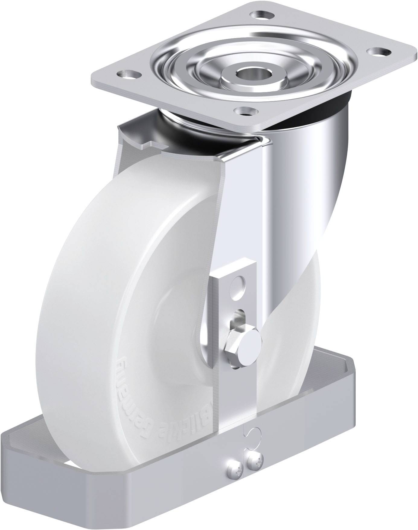 Blickle 939808 L-PO 175XR-FS Acéllemez forgógörgő KerékØ: 175 mm Teherbírás (max.): 400 kg 1 db