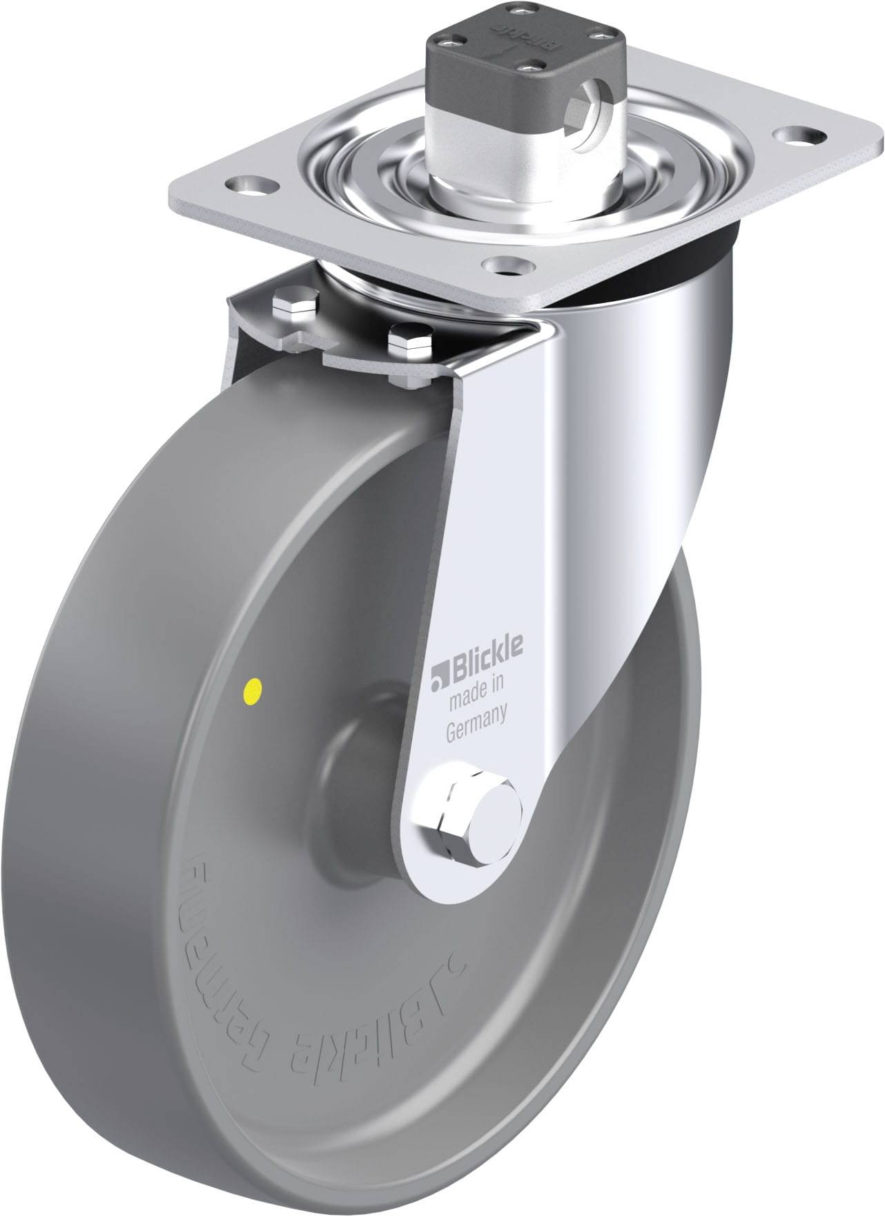 Blickle 936926 L-PO 200G-CS11-ELS Acéllemez forgógörgő KerékØ: 200 mm Teherbírás (max.): 400 kg 1 db