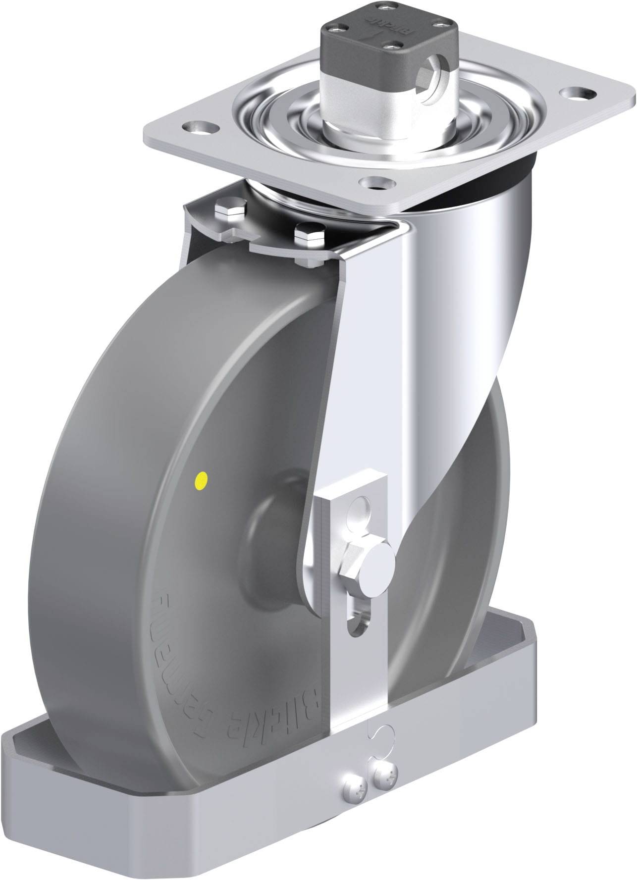 Blickle 939815 L-PO 200G-CS11-ELS-FS Acéllemez forgógörgő KerékØ: 200 mm Teherbírás (max.): 400 kg 1 db