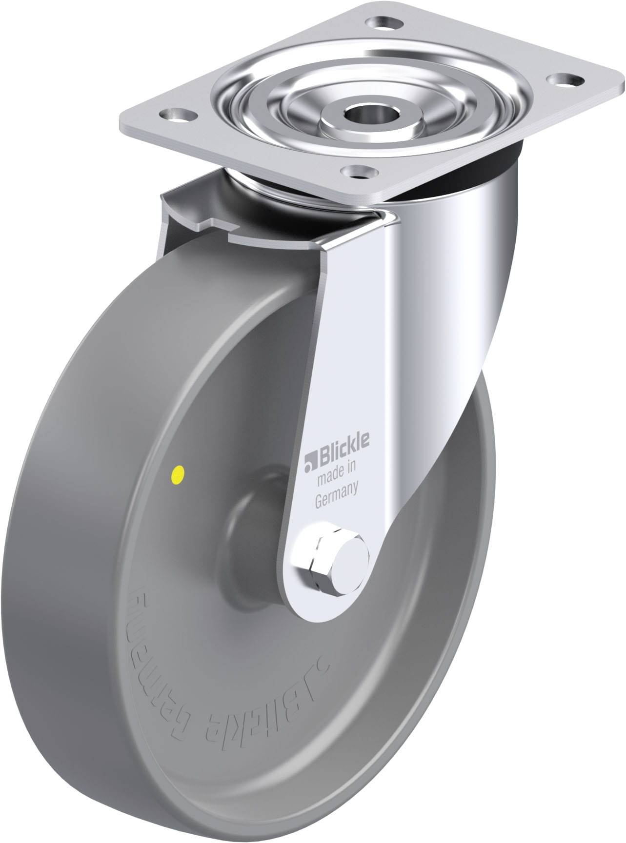 Blickle 673038 L-PO 200G-ELS Acéllemez forgógörgő KerékØ: 200 mm Teherbírás (max.): 400 kg 1 db