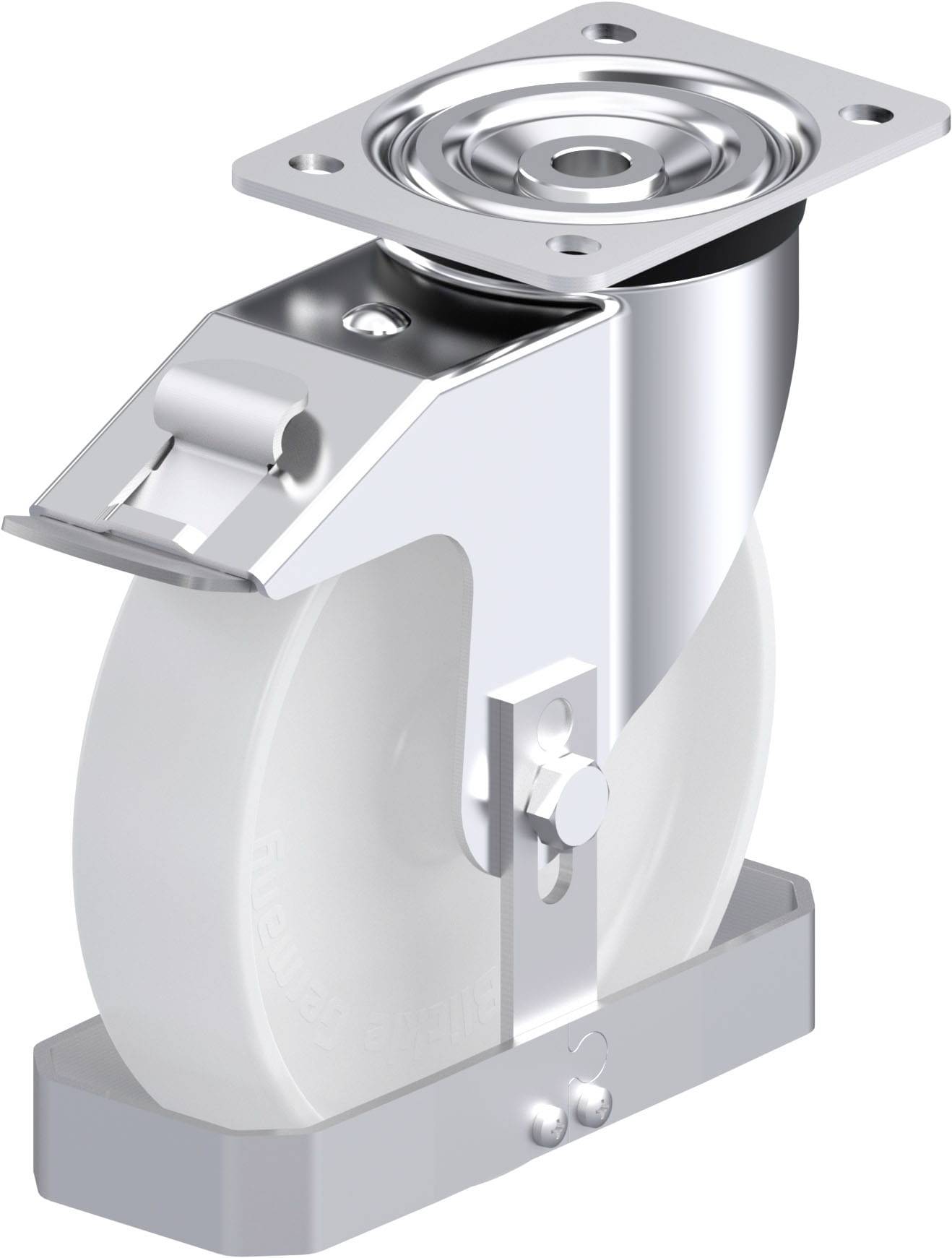 Blickle 886886 L-PO 200G-FI-FS Acéllemez forgógörgő KerékØ: 200 mm Teherbírás (max.): 400 kg 1 db