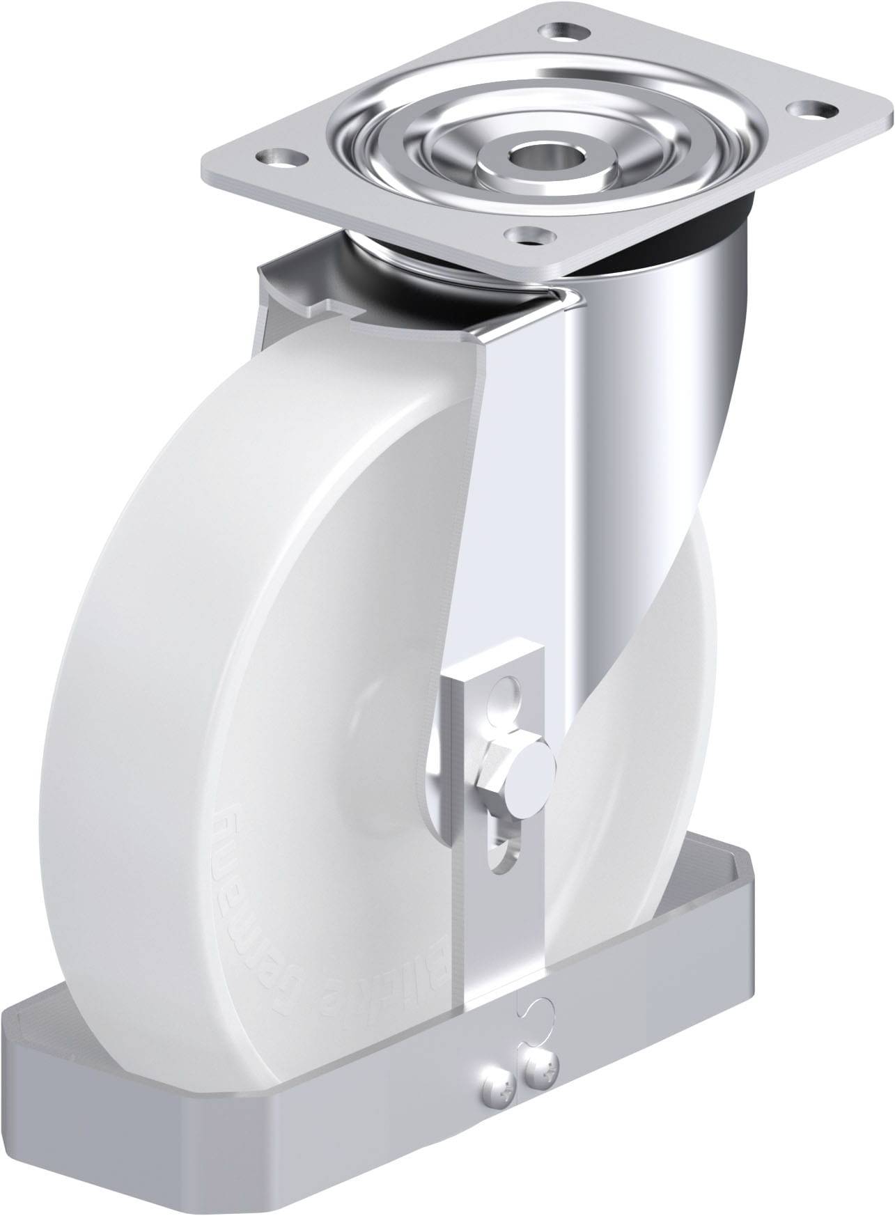 Blickle 906530 L-PO 200G-FS Acéllemez forgógörgő KerékØ: 200 mm Teherbírás (max.): 400 kg 1 db