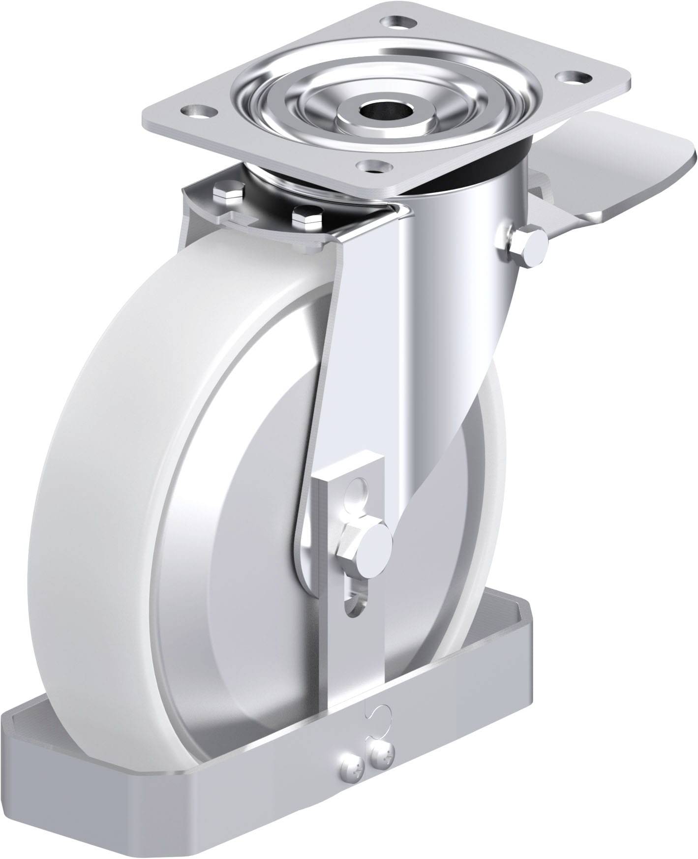 Blickle 939822 L-PO 200G-ST-FA-FS Acéllemez forgógörgő KerékØ: 200 mm Teherbírás (max.): 400 kg 1 db