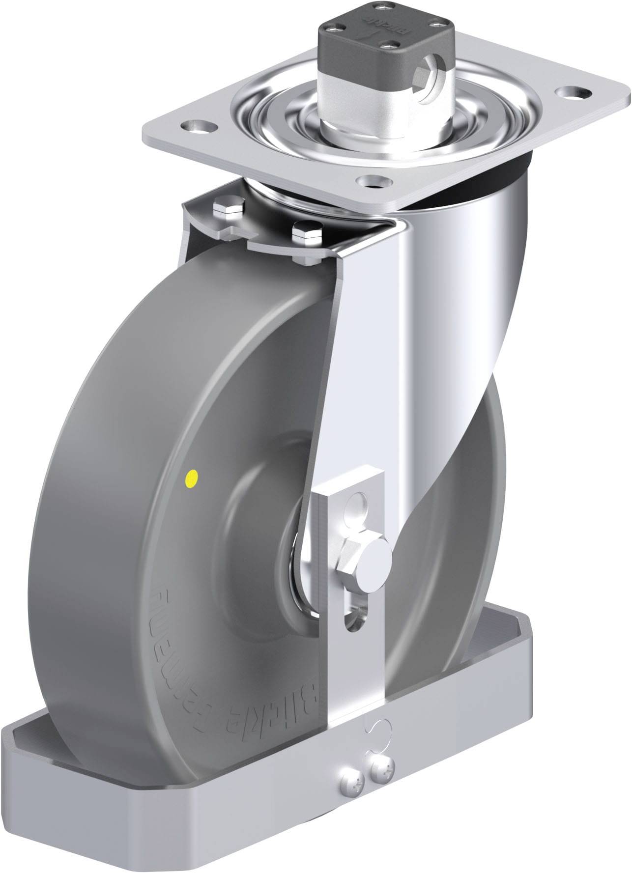 Blickle 939823 L-PO 200K-CS11-ELS-FS Acéllemez forgógörgő KerékØ: 200 mm Teherbírás (max.): 400 kg 1 db