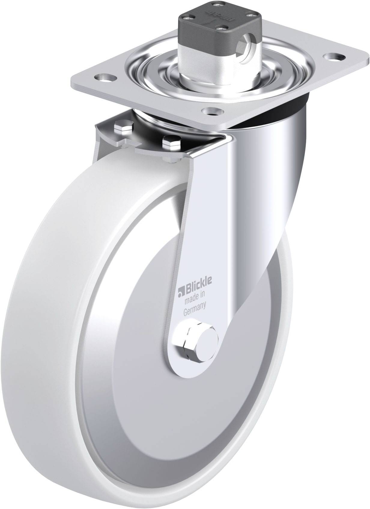 Blickle 852646 L-PO 200K-CS11-FA Acéllemez forgógörgő KerékØ: 200 mm Teherbírás (max.): 400 kg 1 db
