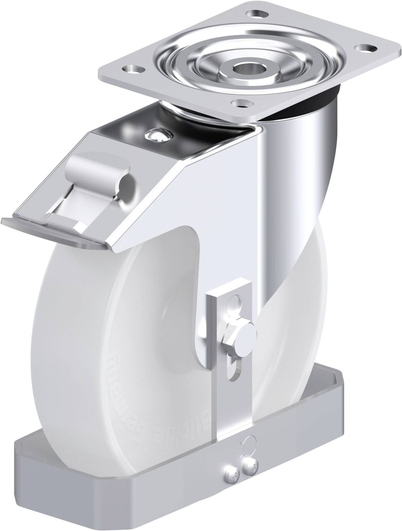 Blickle 879926 L-PO 200R-FI-FS Acéllemez forgógörgő KerékØ: 200 mm Teherbírás (max.): 400 kg 1 db