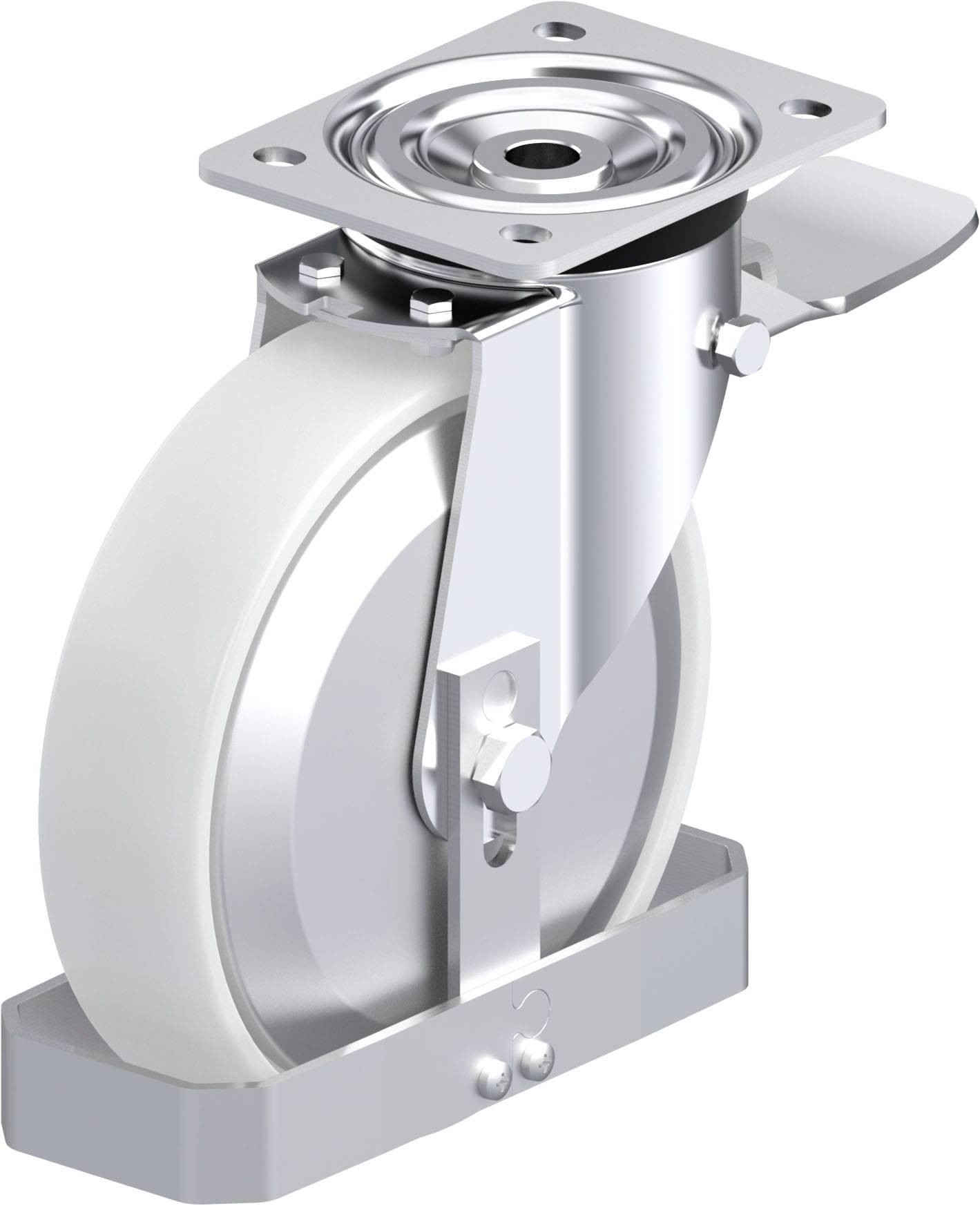 Blickle 939841 L-PO 200XR-ST-FA-FS Acéllemez forgógörgő KerékØ: 200 mm Teherbírás (max.): 400 kg 1 db