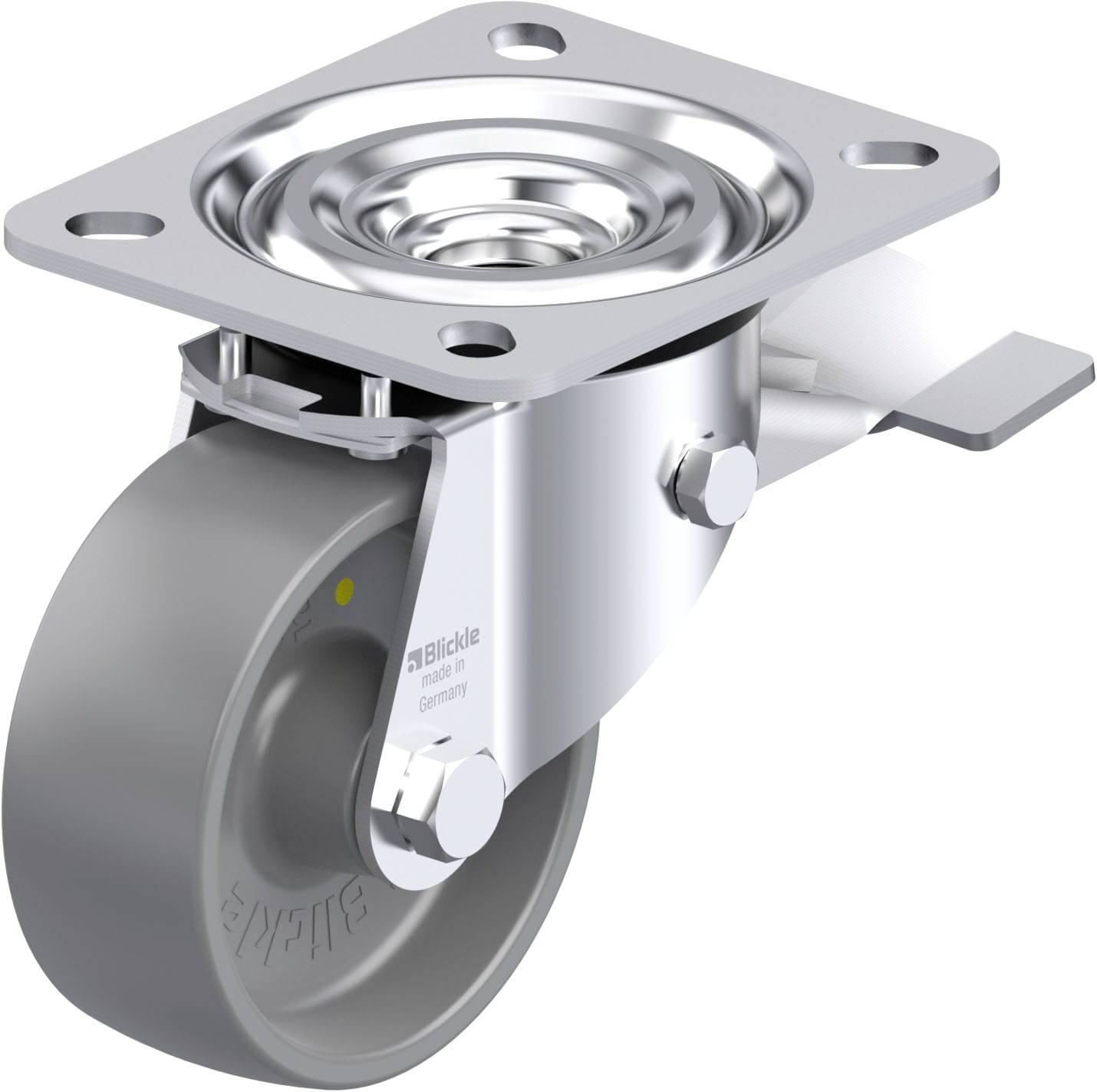 Blickle 936915 L-PO 80G-ST-ELS Acéllemez forgógörgő KerékØ: 80 mm Teherbírás (max.): 220 kg 1 db