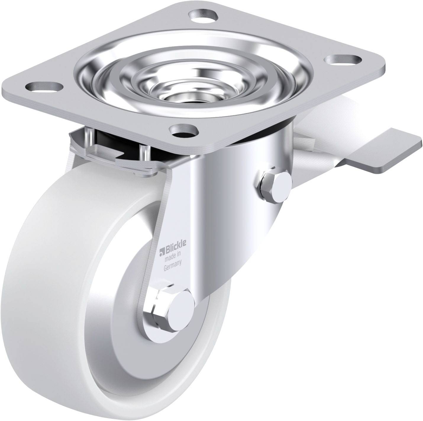 Blickle 749318 L-PO 80G-ST-FA Acéllemez forgógörgő KerékØ: 80 mm Teherbírás (max.): 220 kg 1 db