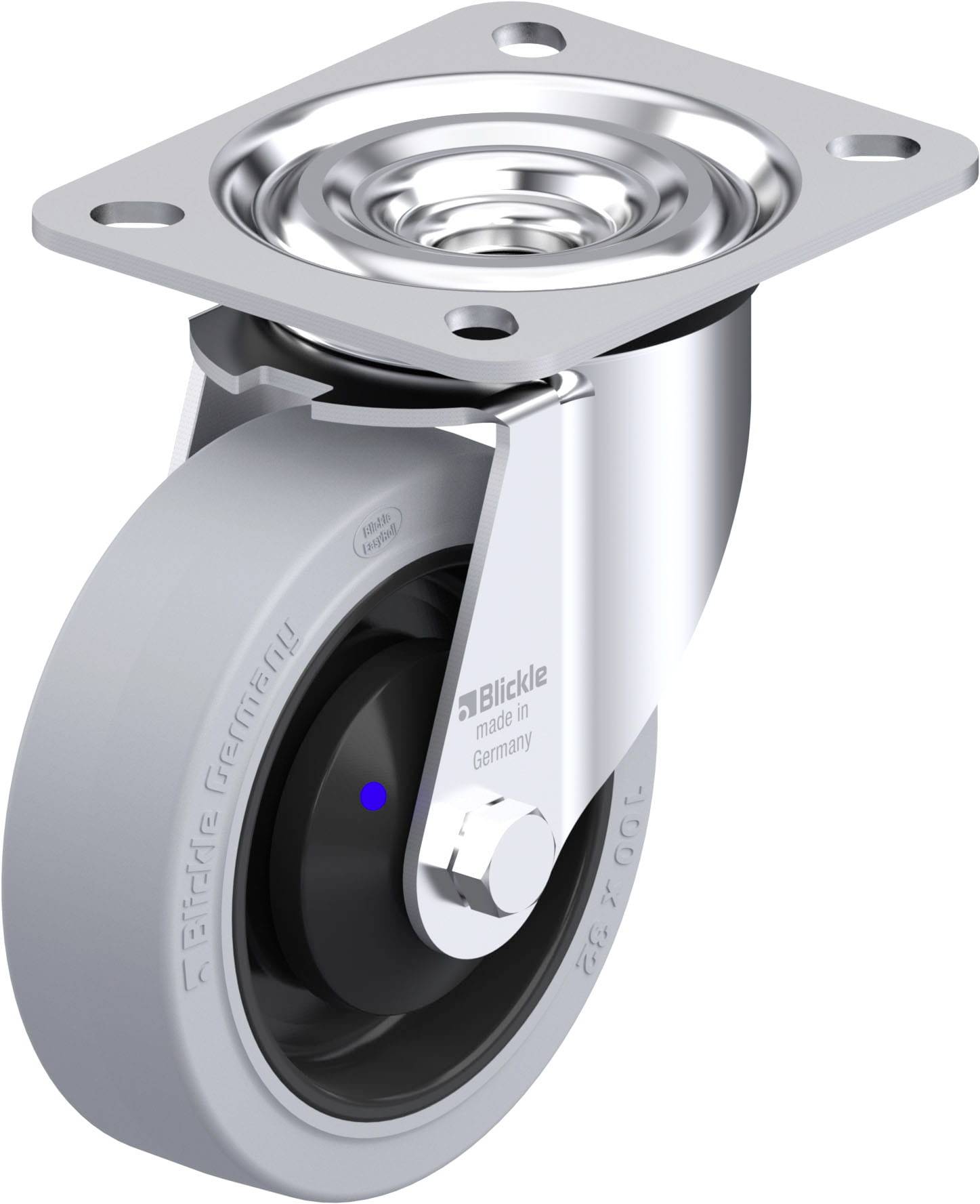 Blickle 945799 L-POEV 100XKA-SG Acéllemez forgógörgő KerékØ: 100 mm Teherbírás (max.): 200 kg 1 db