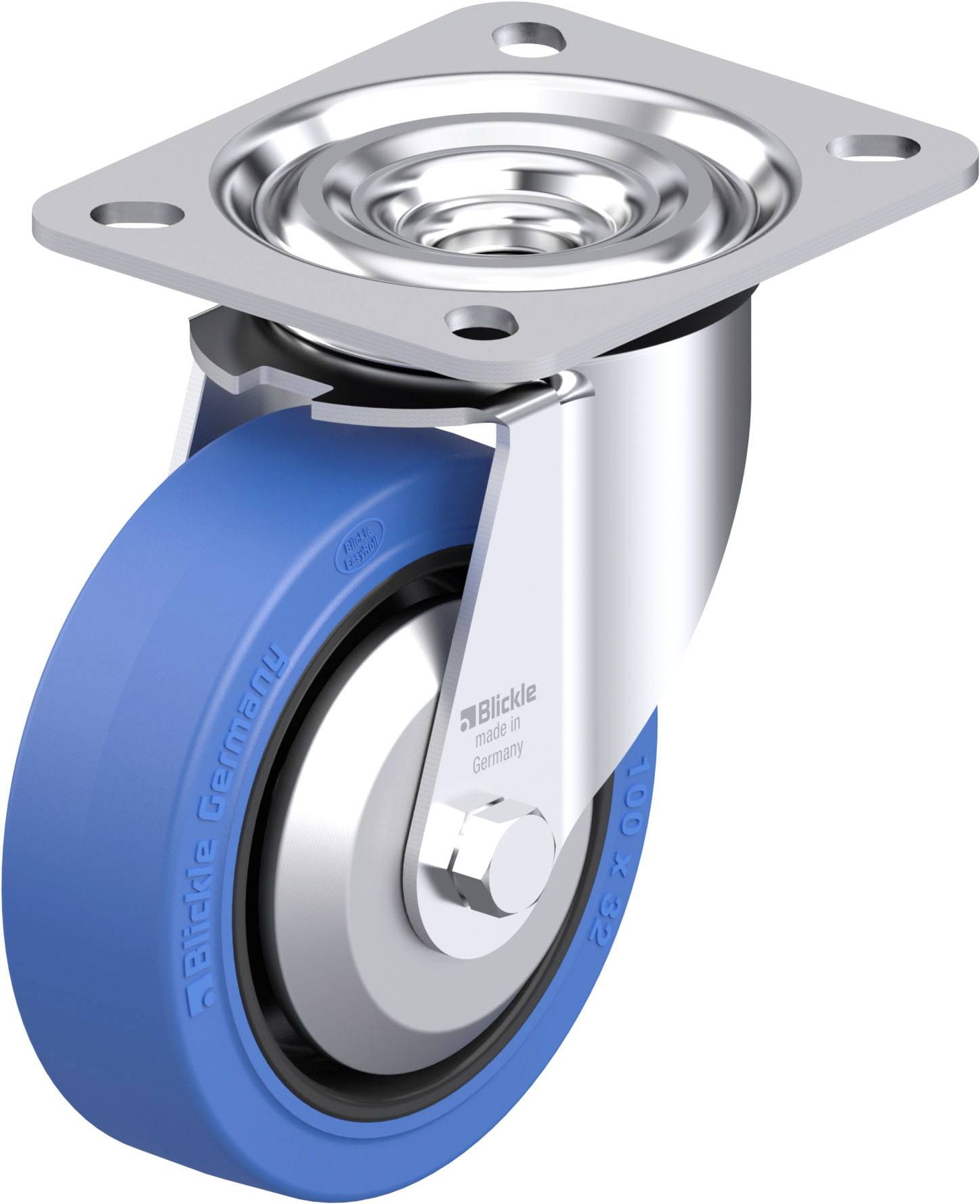 Blickle 850513 L-POEV 100XR-SB-FA Acéllemez forgógörgő KerékØ: 100 mm Teherbírás (max.): 200 kg 1 db