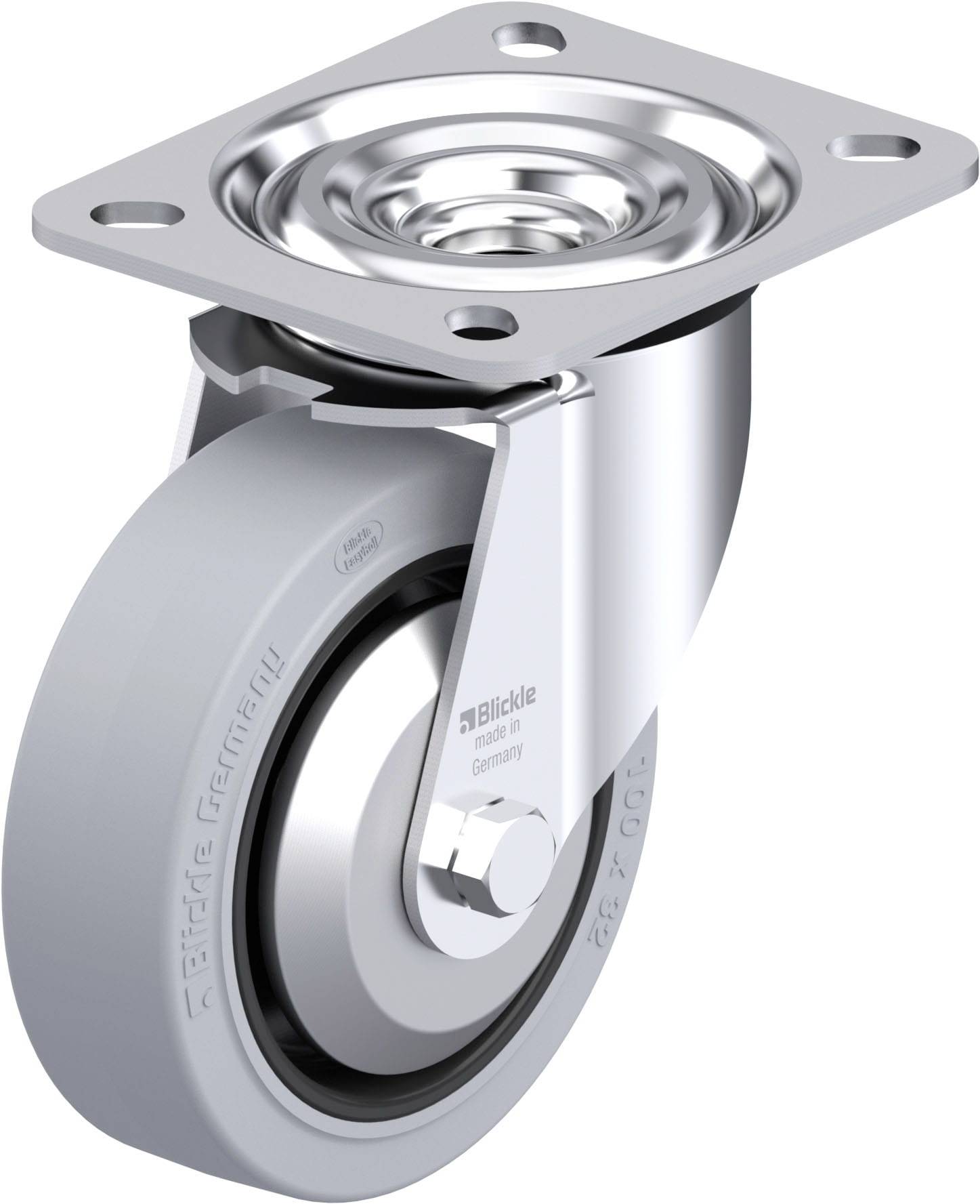 Blickle 850515 L-POEV 100XR-SG-FA Acéllemez forgógörgő KerékØ: 100 mm Teherbírás (max.): 200 kg 1 db