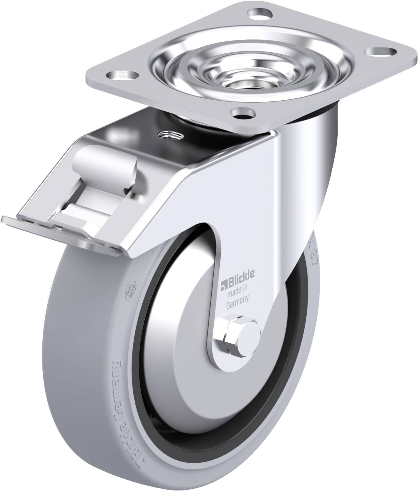 Blickle 850570 L-POEV 125KAD-FI-SG-FA Acéllemez forgógörgő KerékØ: 125 mm Teherbírás (max.): 250 kg 1 db