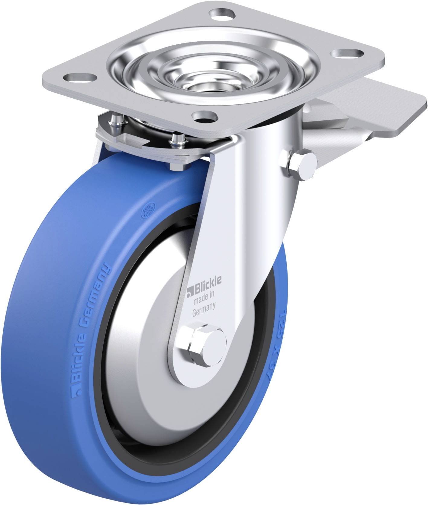 Blickle 850574 L-POEV 125KAD-ST-SB-FA Acéllemez forgógörgő KerékØ: 125 mm Teherbírás (max.): 250 kg 1 db