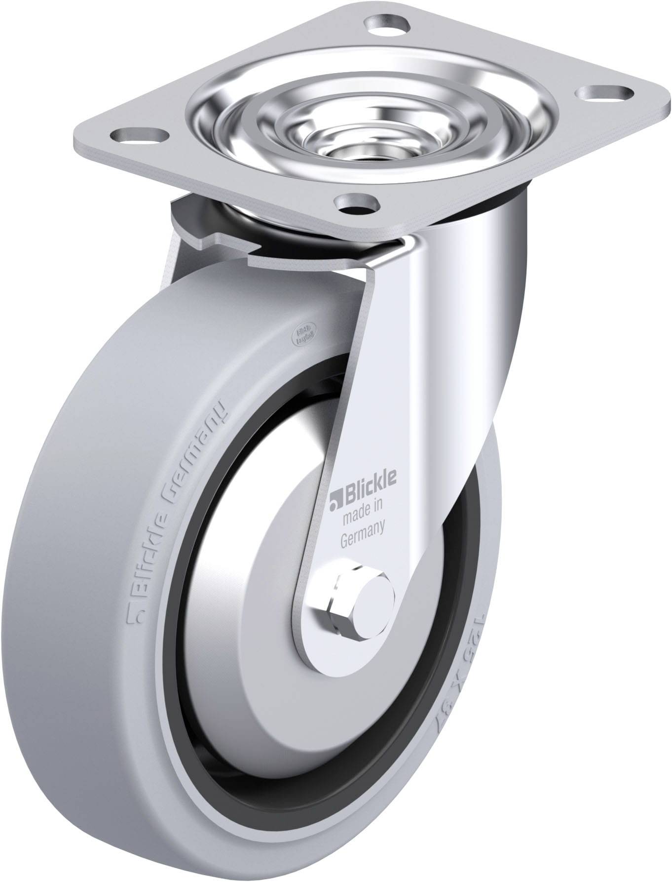 Blickle 945806 L-POEV 125XKA-SG-FA Acéllemez forgógörgő KerékØ: 125 mm Teherbírás (max.): 250 kg 1 db