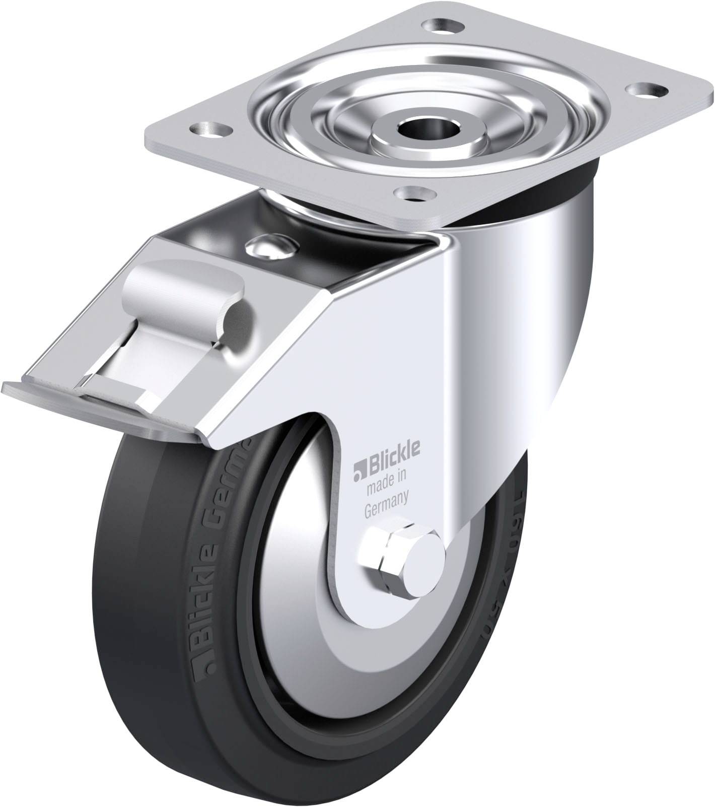Blickle 749358 L-POEV 160KAD-FI-FA Acéllemez forgógörgő KerékØ: 160 mm Teherbírás (max.): 400 kg 1 db