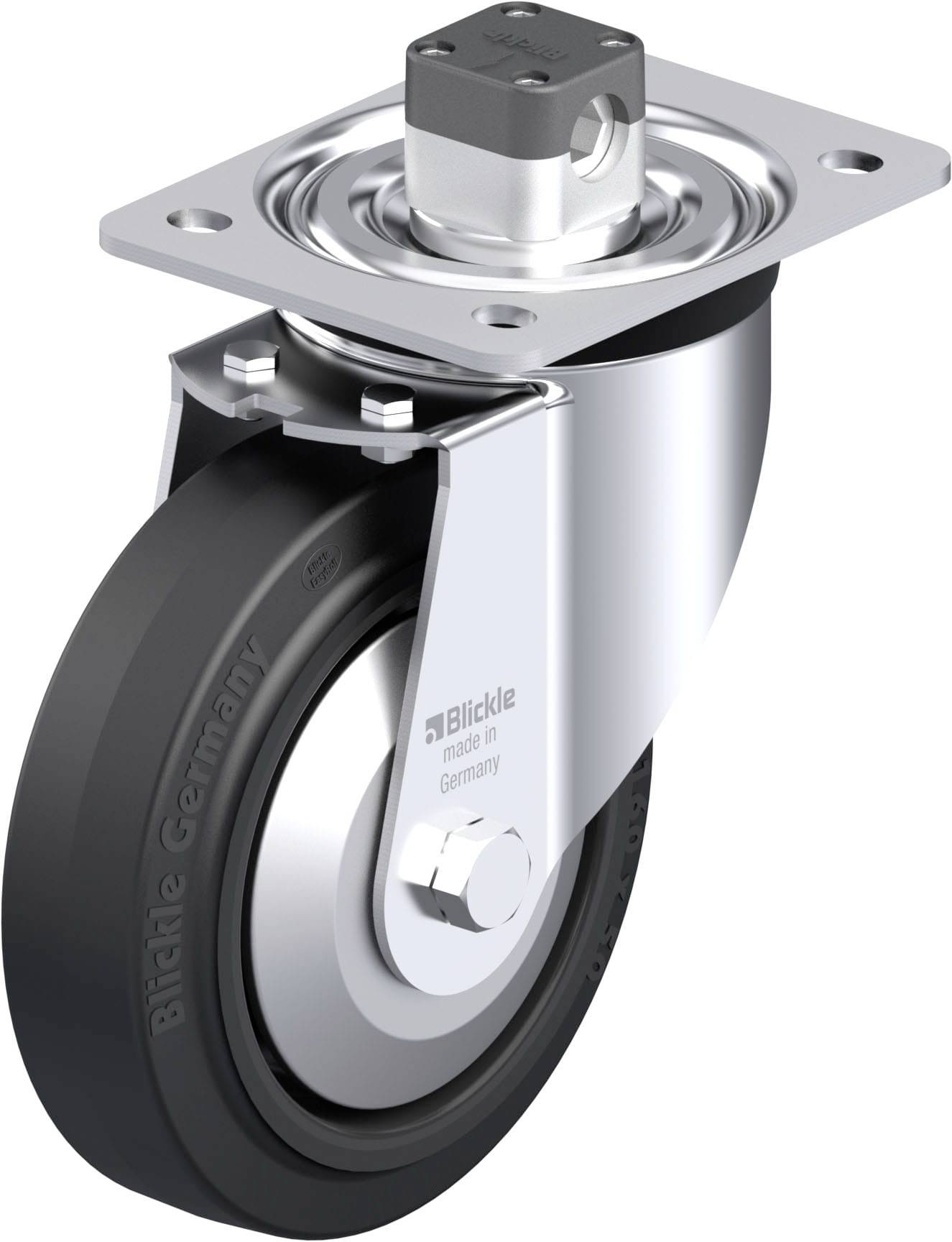 Blickle 850625 L-POEV 160XR-CS11-FA Acéllemez forgógörgő KerékØ: 160 mm Teherbírás (max.): 400 kg 1 db