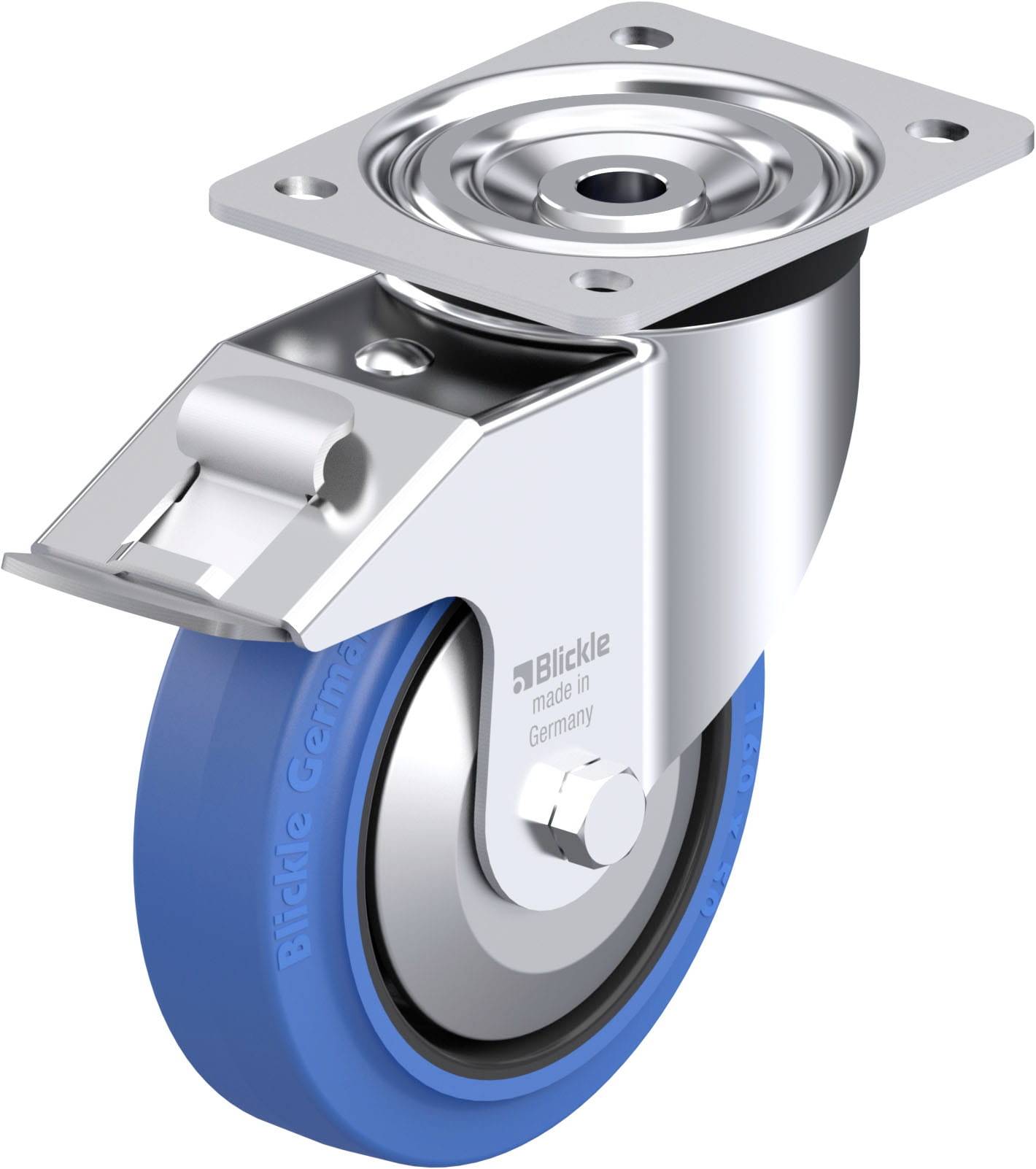 Blickle 850611 L-POEV 160XR-FI-SB-FA Acéllemez forgógörgő KerékØ: 160 mm Teherbírás (max.): 400 kg 1 db