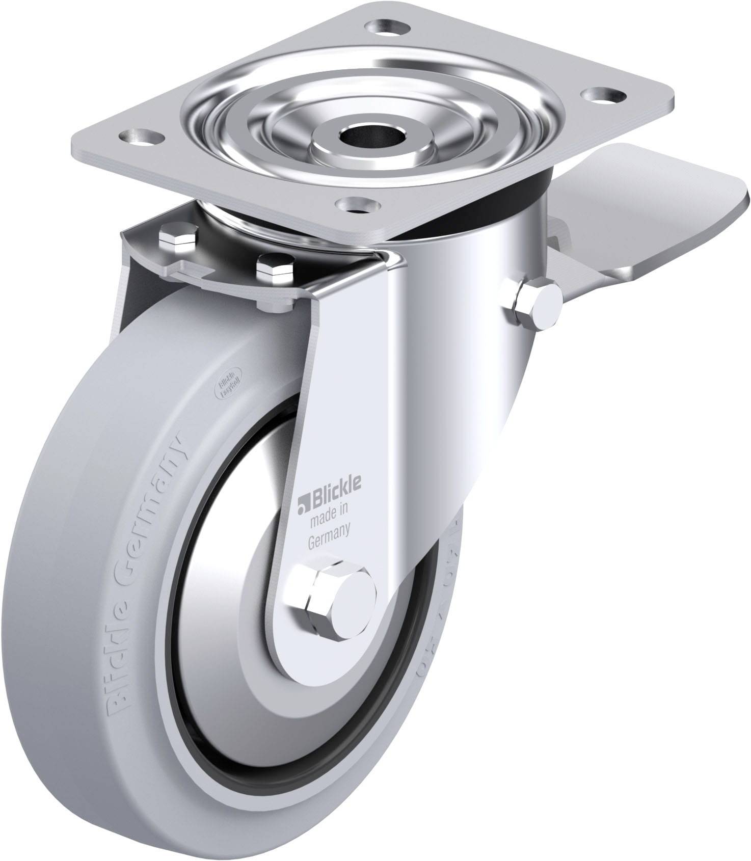 Blickle 850618 L-POEV 160XR-ST-SG-FA Acéllemez forgógörgő KerékØ: 160 mm Teherbírás (max.): 400 kg 1 db