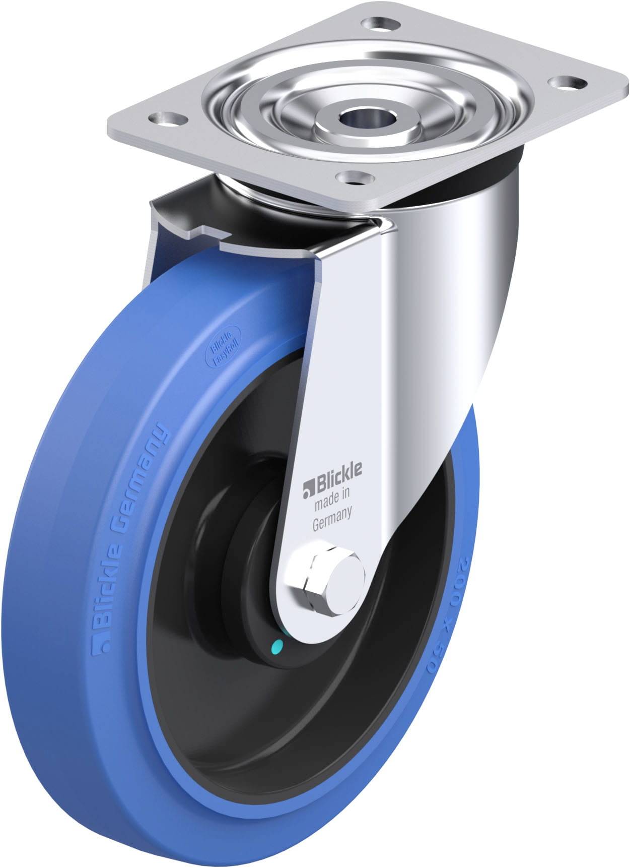 Blickle 749383 L-POEV 200KAD-SB Acéllemez forgógörgő KerékØ: 200 mm Teherbírás (max.): 400 kg 1 db
