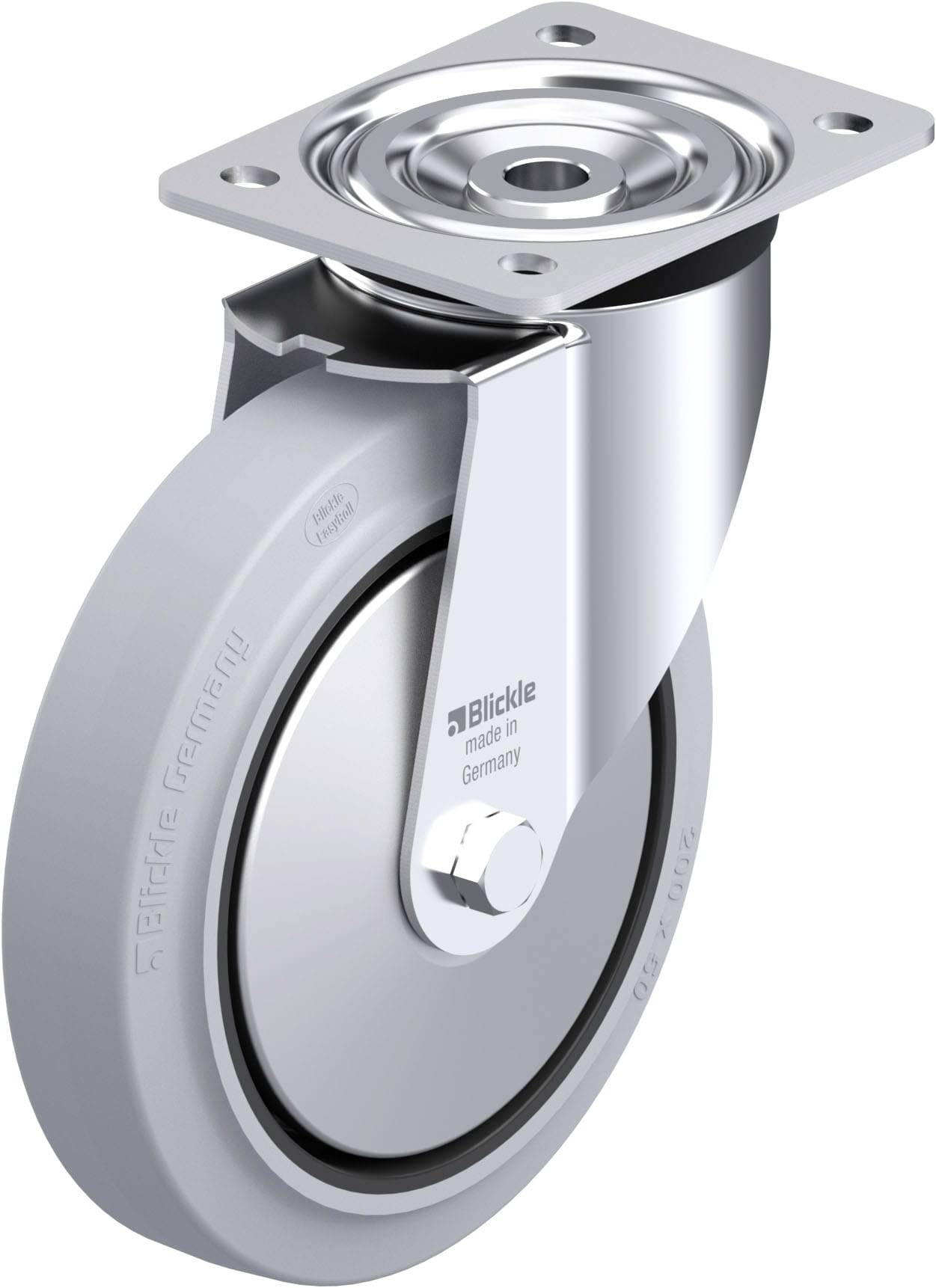 Blickle 749387 L-POEV 200KAD-SG-FA Acéllemez forgógörgő KerékØ: 200 mm Teherbírás (max.): 400 kg 1 db