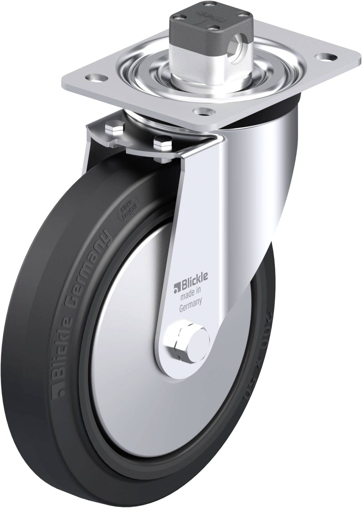 Blickle 850736 L-POEV 200XR-CS11-FA Acéllemez forgógörgő KerékØ: 200 mm Teherbírás (max.): 400 kg 1 db