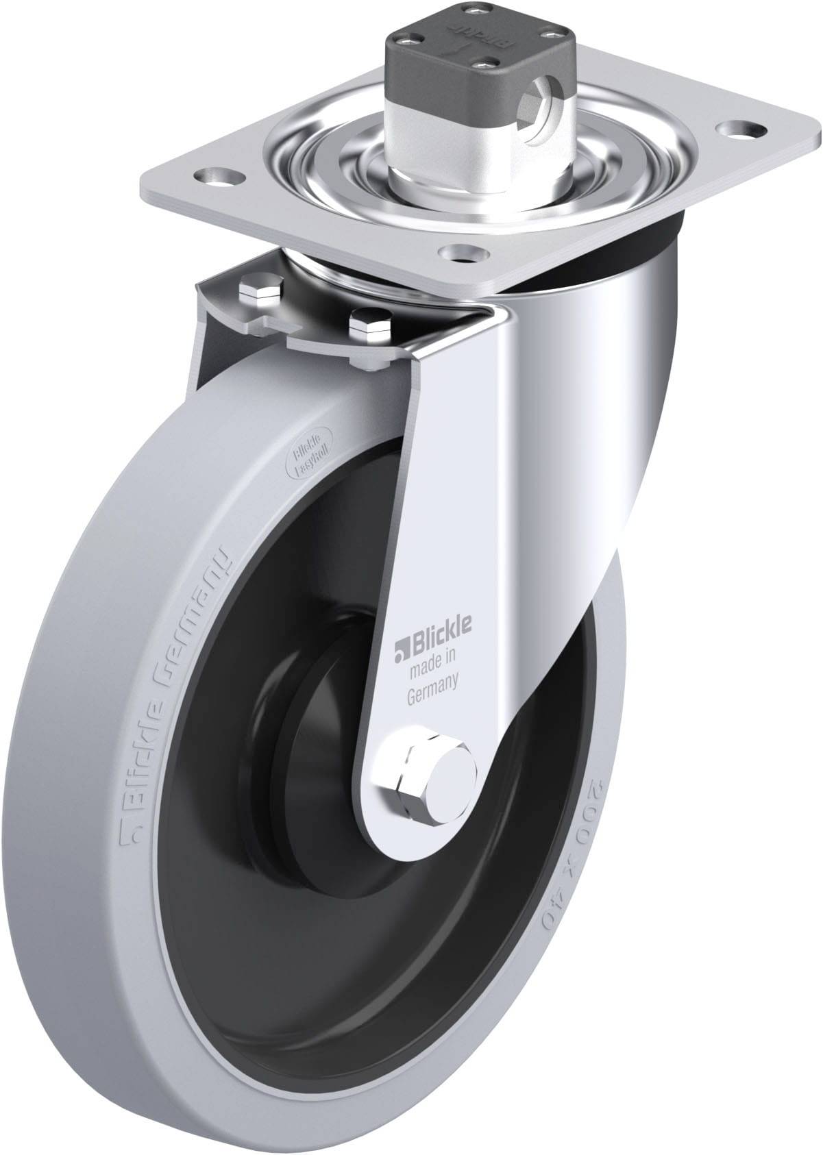 Blickle 850719 L-POEV 201KA-CS11-SG Acéllemez forgógörgő KerékØ: 200 mm Teherbírás (max.): 400 kg 1 db