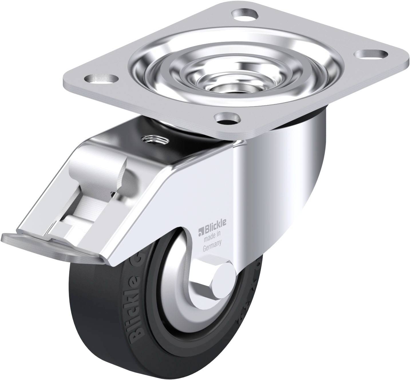 Blickle 850436 L-POEV 80G-FI-FA Acéllemez forgógörgő KerékØ: 80 mm Teherbírás (max.): 140 kg 1 db