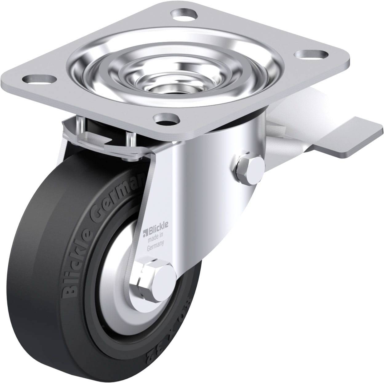 Blickle 749395 L-POEV 80R-ST-FA Acéllemez forgógörgő KerékØ: 80 mm Teherbírás (max.): 140 kg 1 db