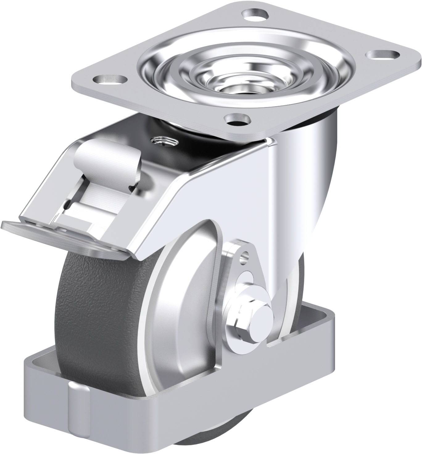 Blickle 938910 L-POTH 100R-FI-FA-FS Acéllemez forgógörgő KerékØ: 100 mm Teherbírás (max.): 250 kg 1 db